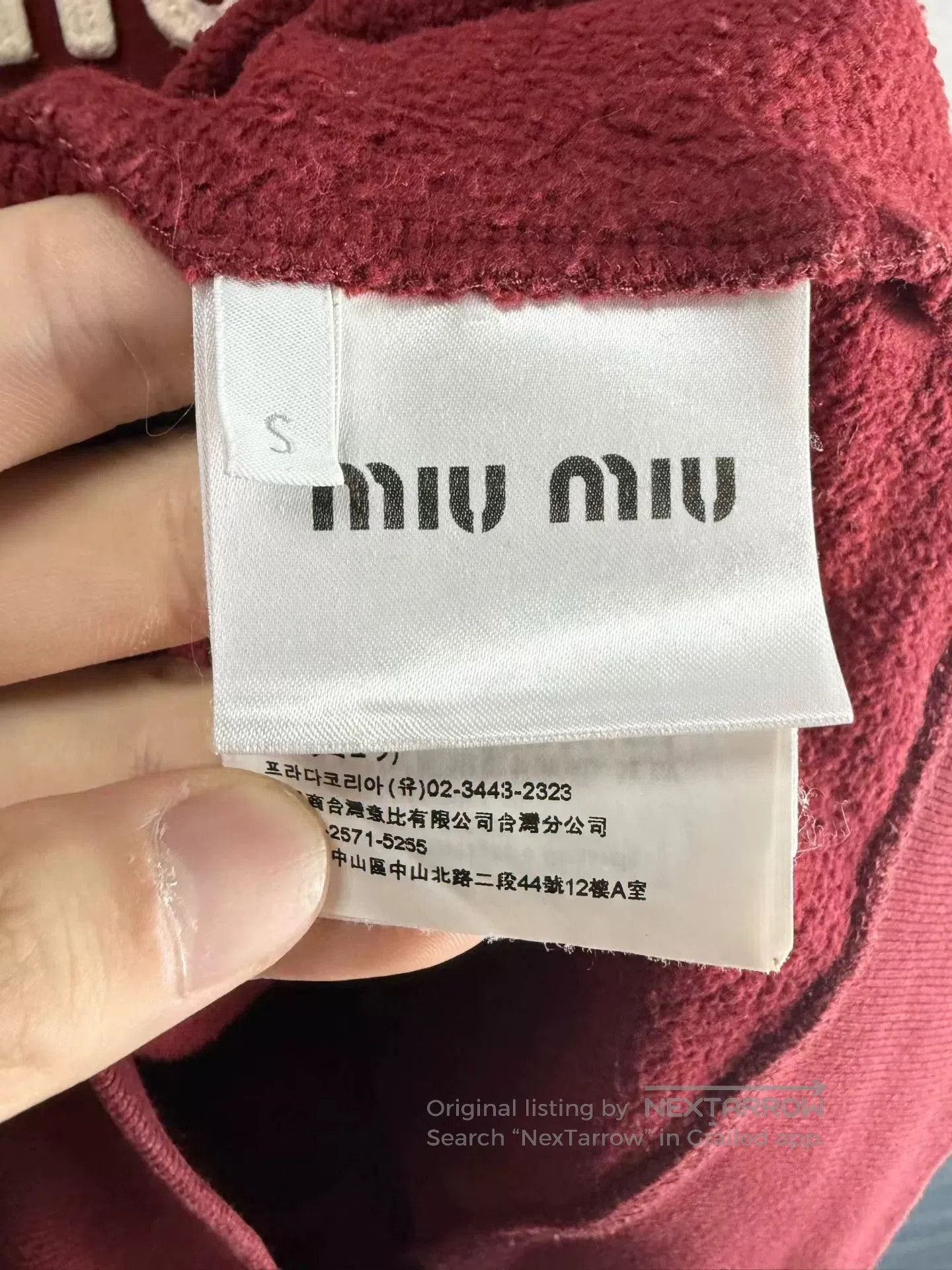 Miu Miu Miu Miu Red Letter Embroidery Sweatshirt SS23. Size S / US 4 / IT 40 - 4 Thumbnail