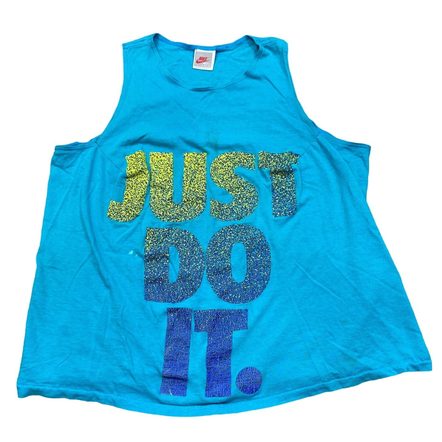 Nike × Vintage Vintage 80s 90s Nike Just Do It Tank Top Mens L Summer Beach Size US L / EU 52-54 / 3 - 1 Thumbnail