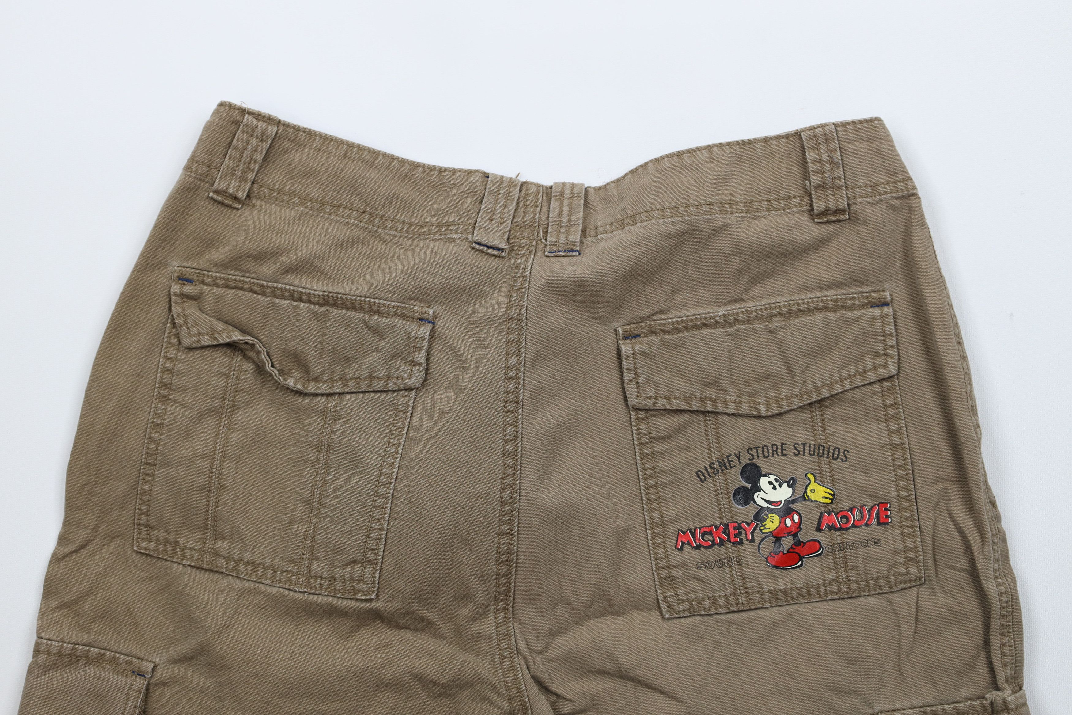 Disney × Vintage Vintage 90s Disney Mickey Mouse Baggy Canvas Cargo Shorts Size US 34 / EU 50 - 8 Thumbnail