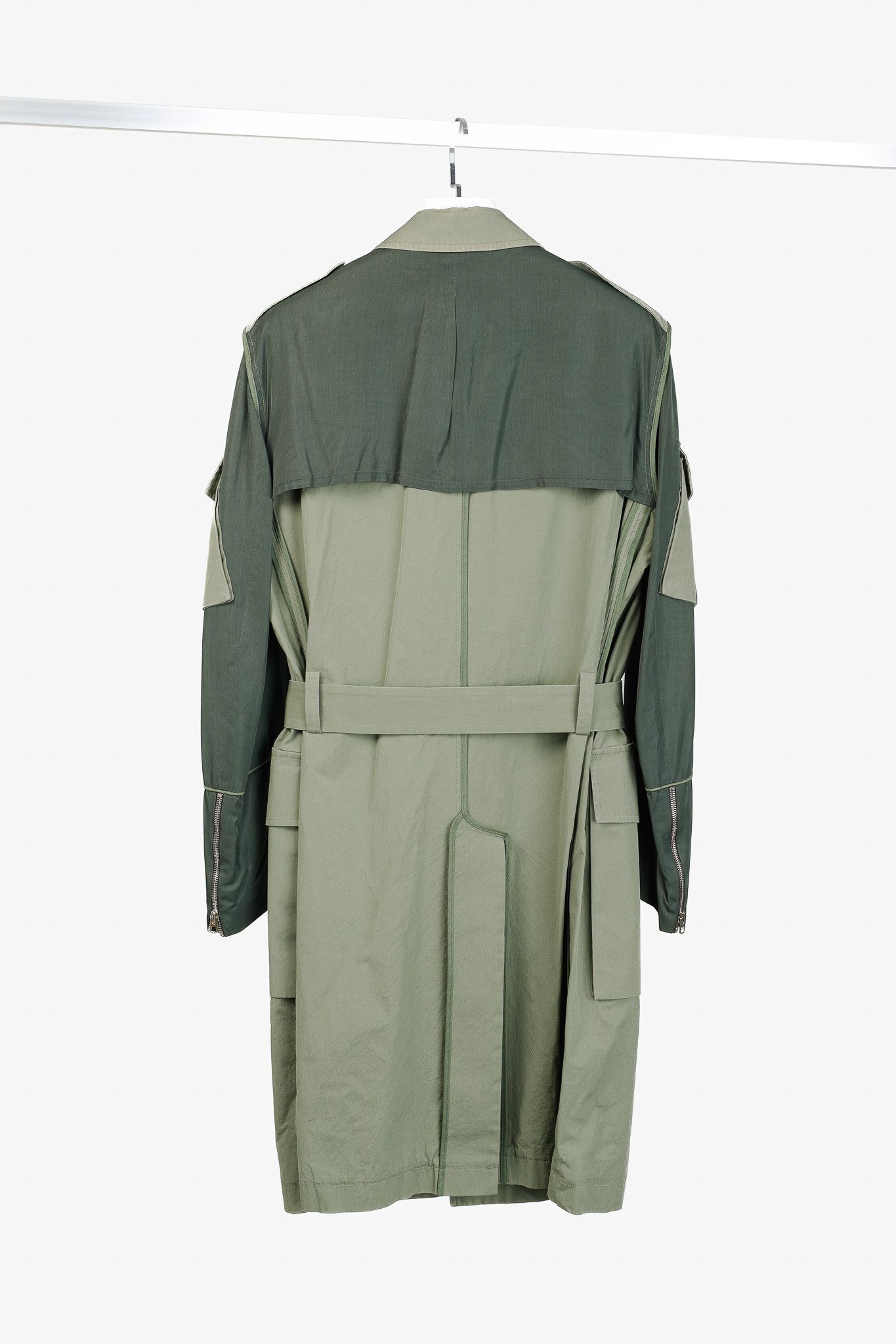 Umit Benan Umit Benan SS/16 Runway Green Belted Cargo Trench Coat Size US L / EU 52-54 / 3 - 2 Thumbnail
