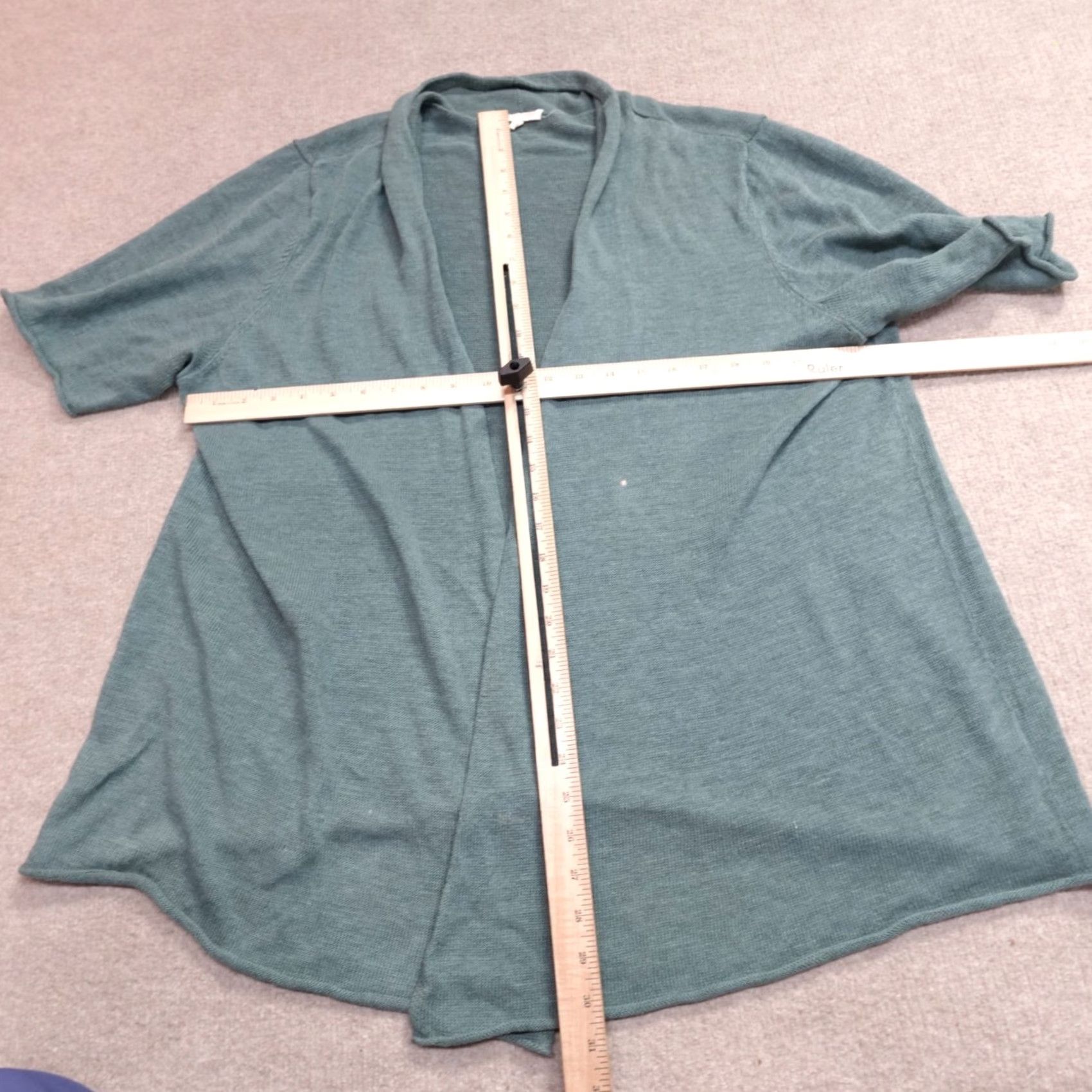 Eileen Fisher VINTAGE Eileen Fisher Womens Sweater Cardigan Open Front Loose Knit Linen 2X Blue Teal Womens Size XXL / US 16-18 / IT 52-54 - 6 Thumbnail