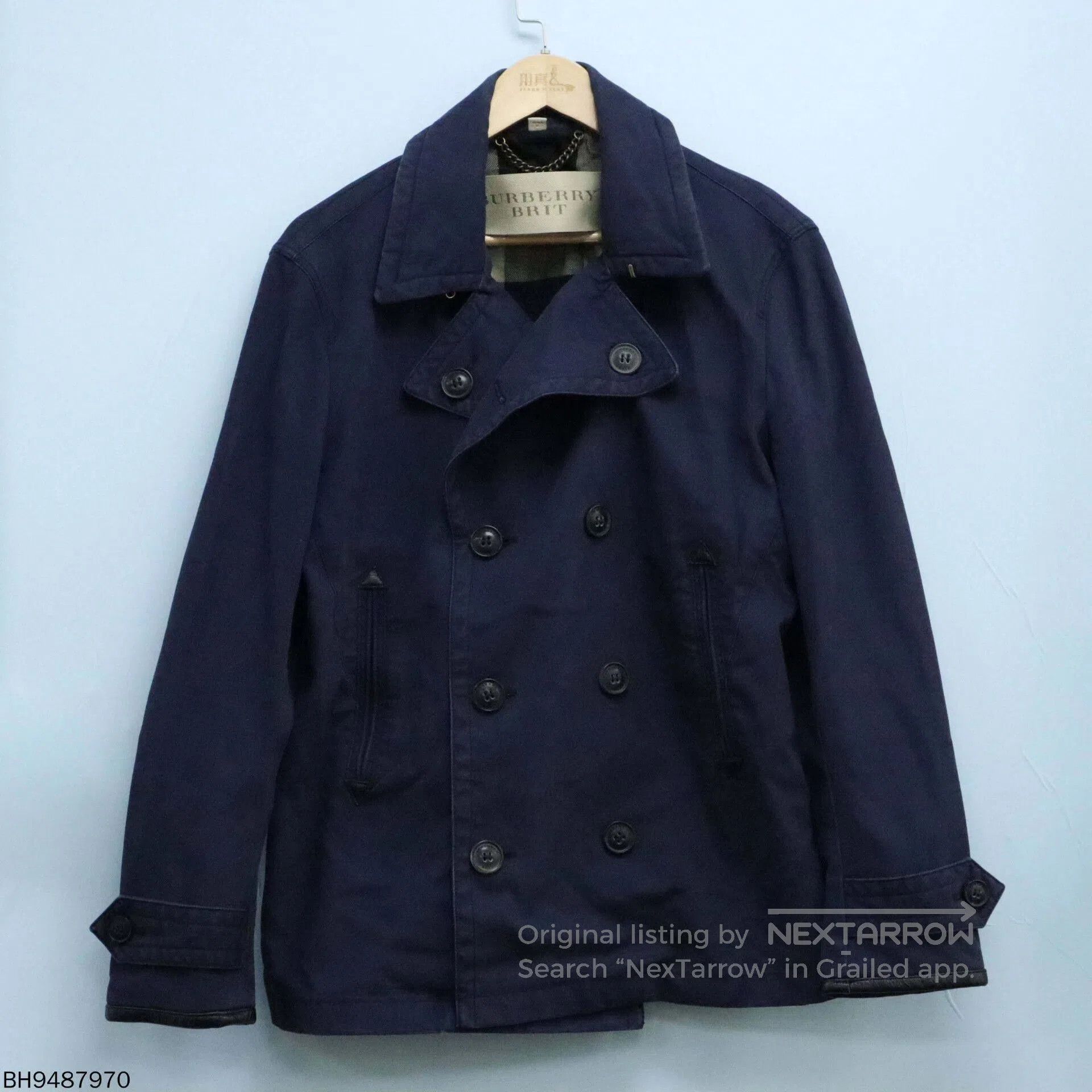 Burberry Burberry Double-Breasted Design Jacket in Blue. Size US M / EU 48-50 / 2 - 1 Thumbnail