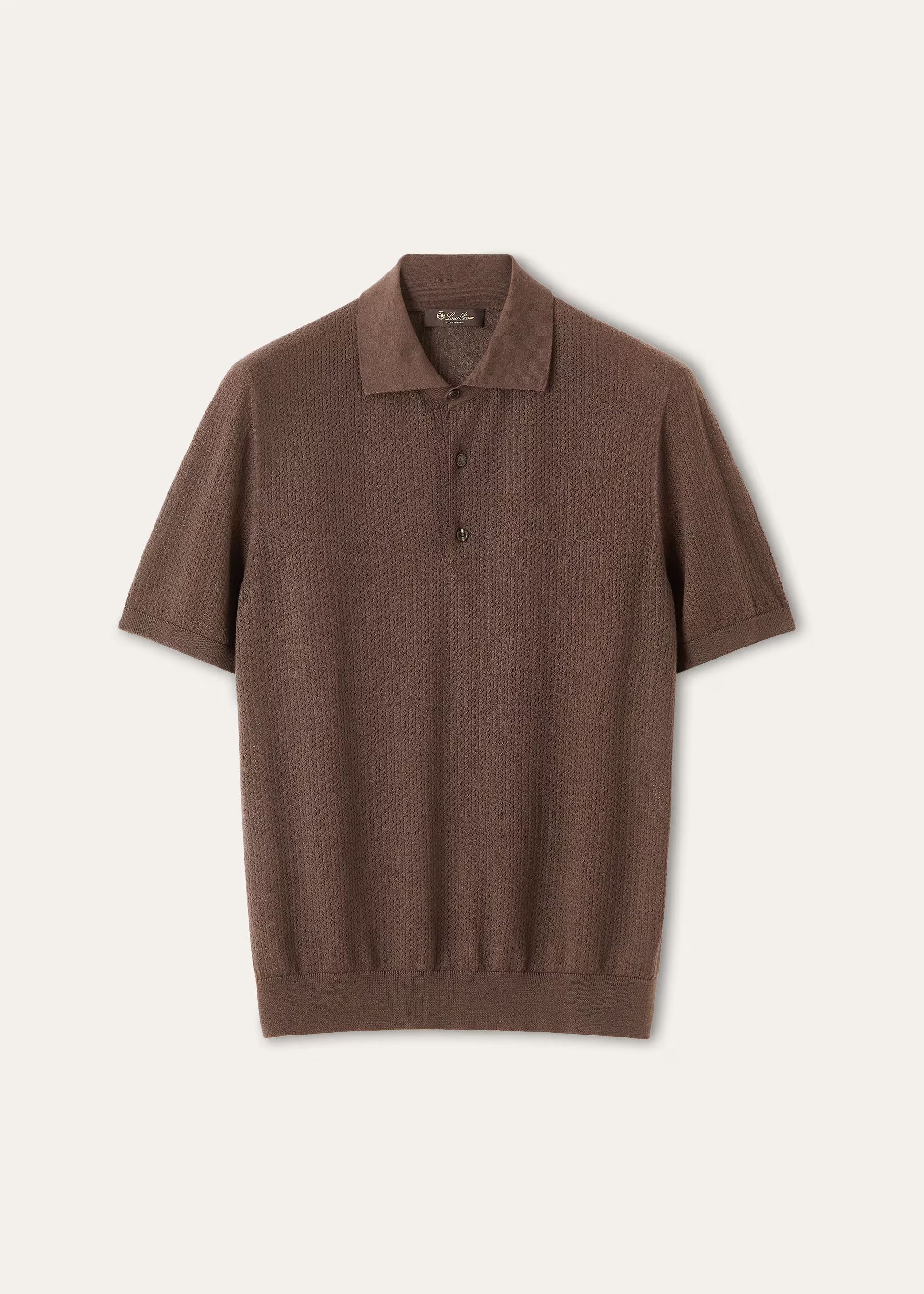 Loro Piana os11x0226 FAQ4529 Chestnut Polo Shirt in Cedar Bronze Size US XL / EU 56 / 4 - 1 Thumbnail