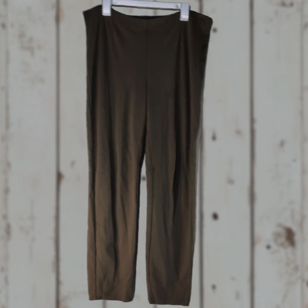 J. Jill VINTAGE J. Jill Skinny Pants Women Medium Brown Knit Trousers Casual Travel Workwear Elastic Waist Size 32" / US 10 / IT 46 - 1 Thumbnail