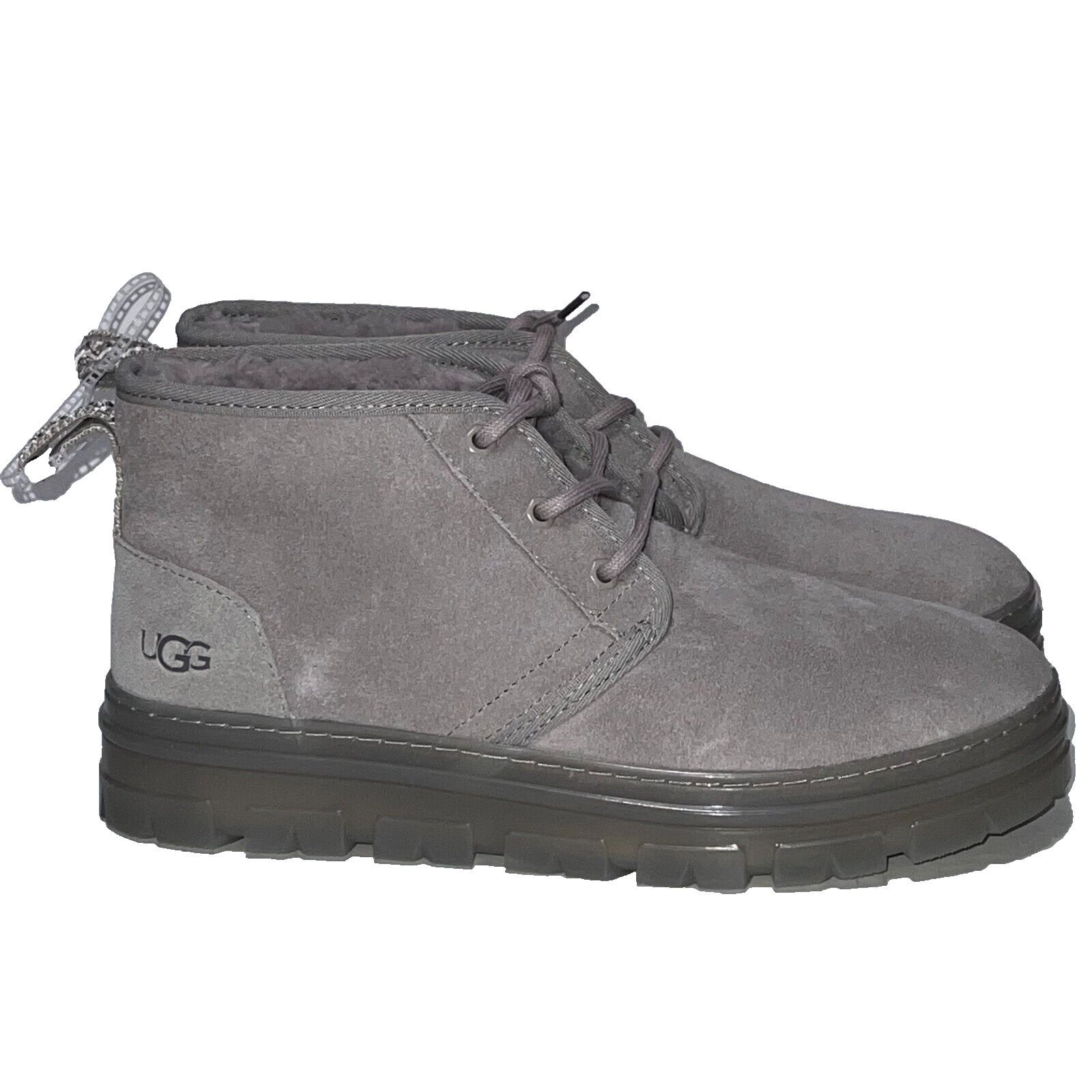 UGG WOMEN NEUMEL CLEAR BOOTS GREY GRAY CHUKKA US 10