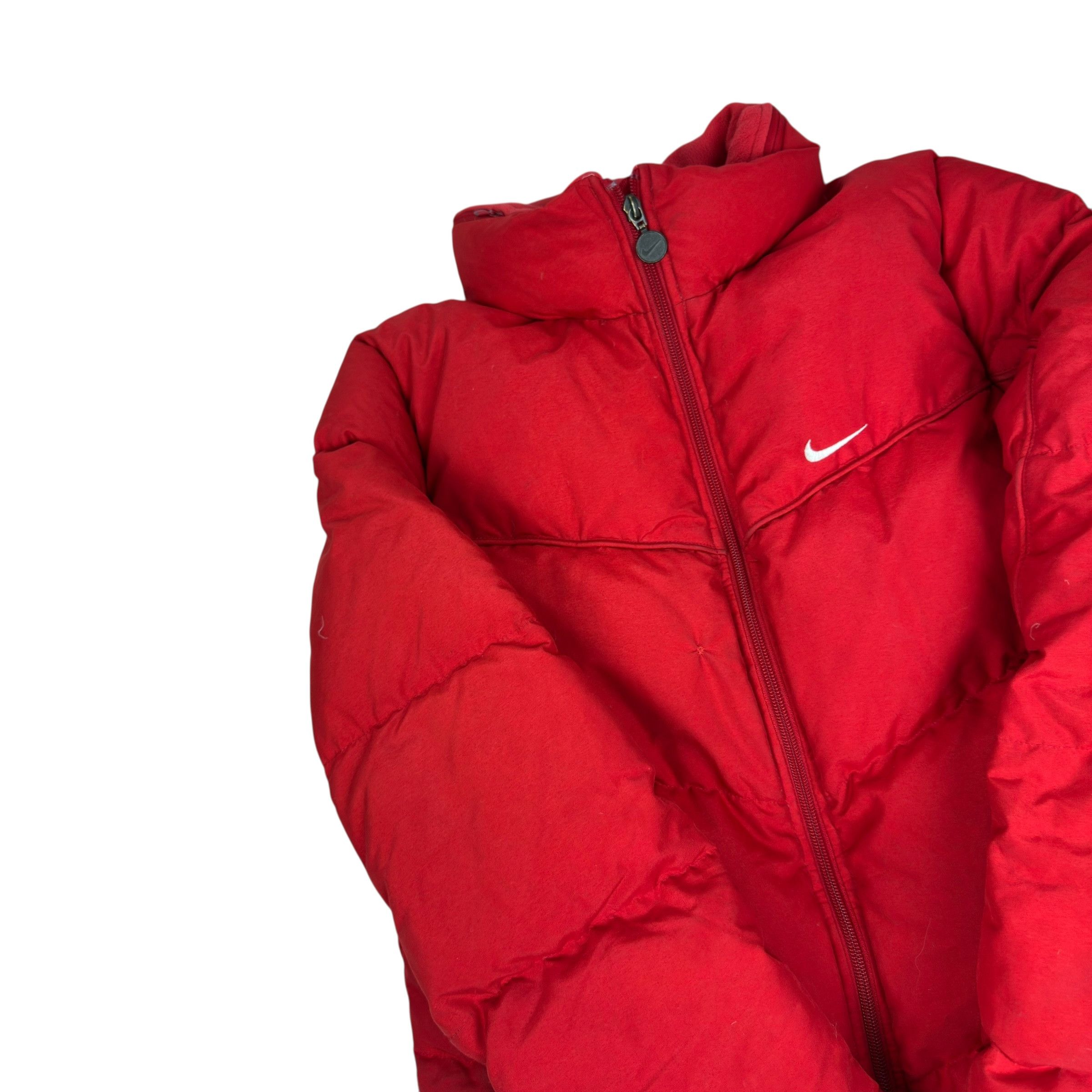 Nike Nike Women's Red White Solo Swoosh Full Zip Puffer Jacket M Size M / US 6-8 / IT 42-44 - 4 Thumbnail