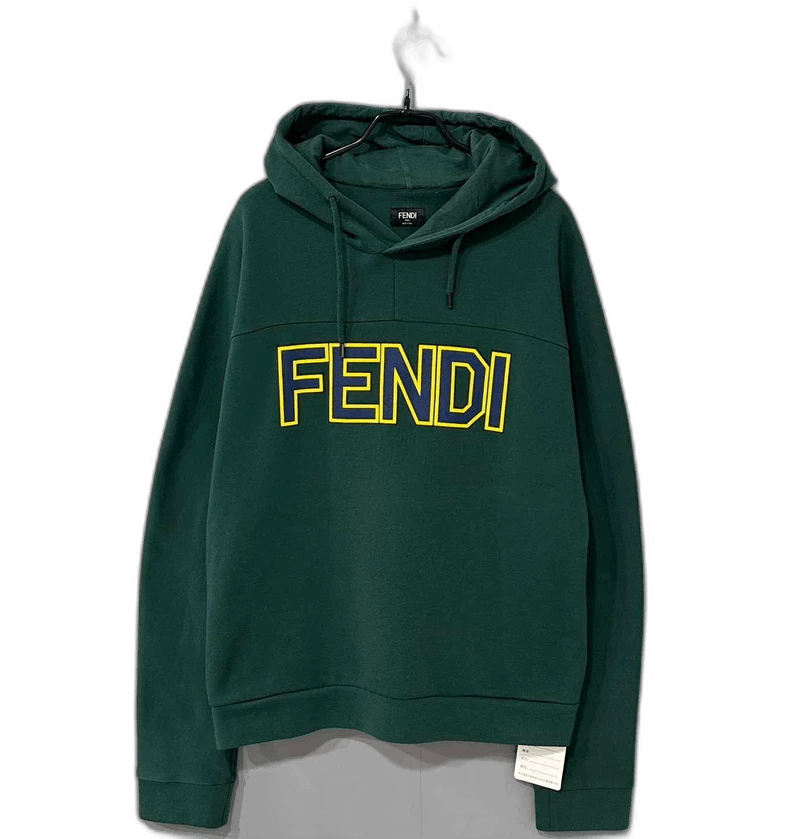 Fendi Fendi Olive Green Classic Logo Hoodie Size XL / US 12-14 / IT 48-50 - 1 Thumbnail