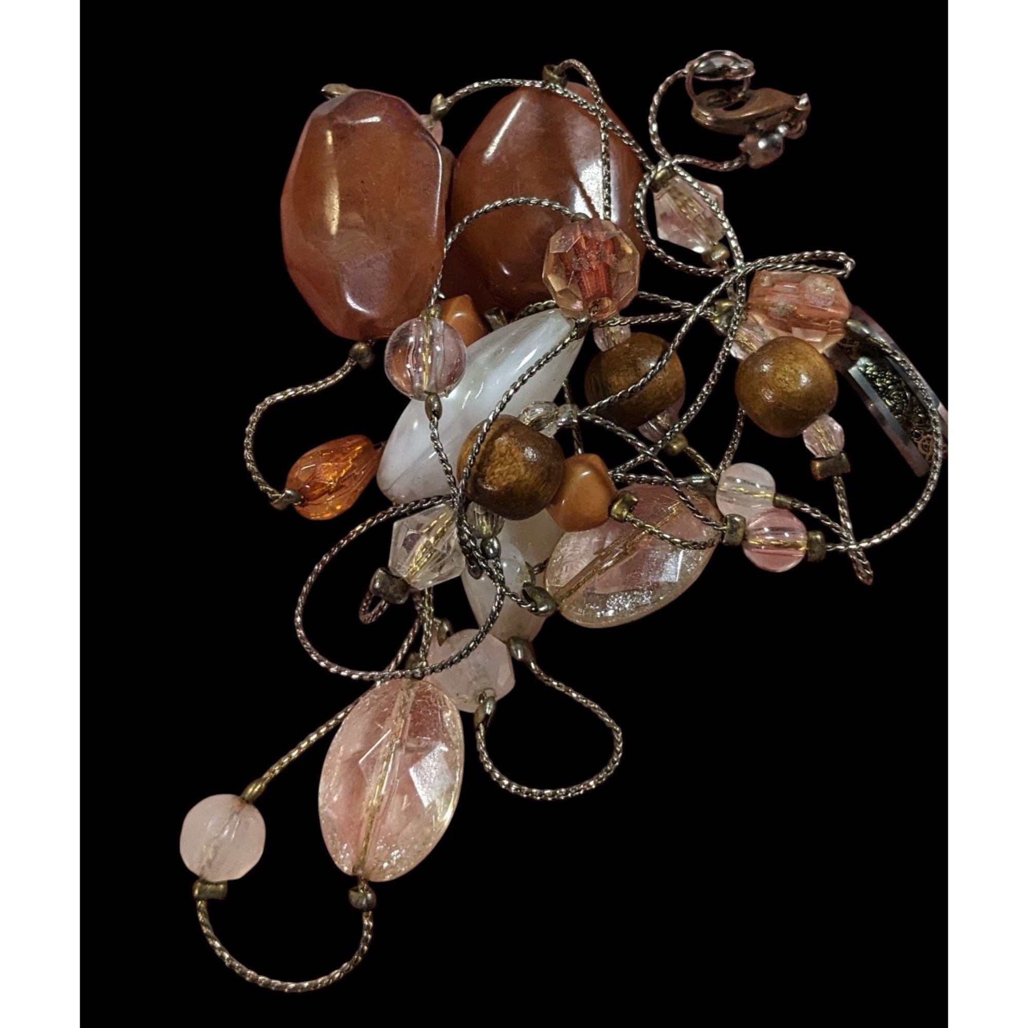 Other Retro Bohemian Brown And Clear Station Necklace Size ONE SIZE - 4 Thumbnail
