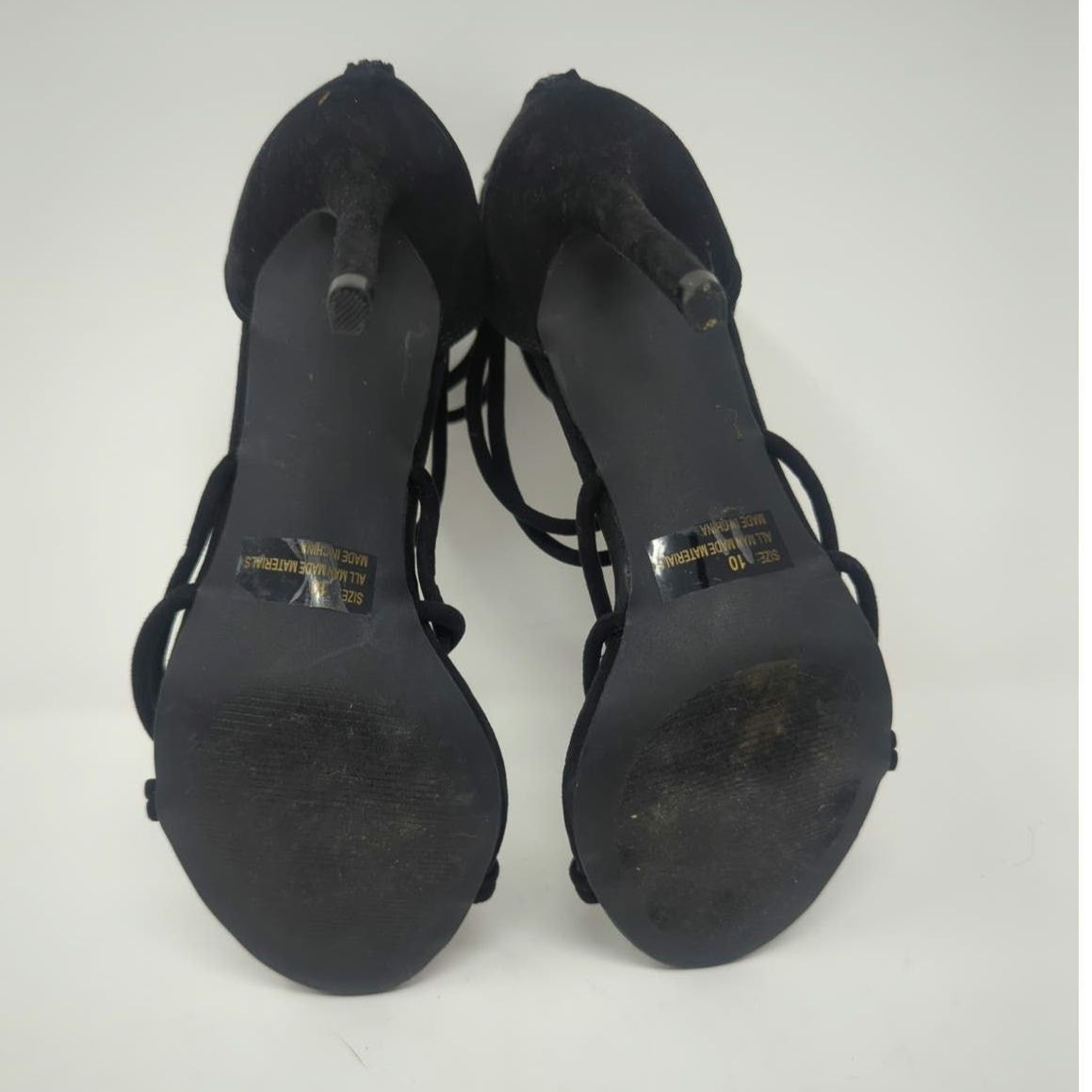 Other Qupid Black Faux Suede Platform Strappy Zip Stiletto Heels10 Size US 10 / IT 40 - 7 Thumbnail