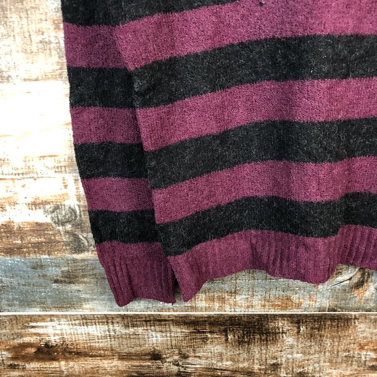 Japanese Brand × Solid and Striped DL Art Wave Stripe japan Purple Knitwear #C601 Size US M / EU 48-50 / 2 - 7 Thumbnail