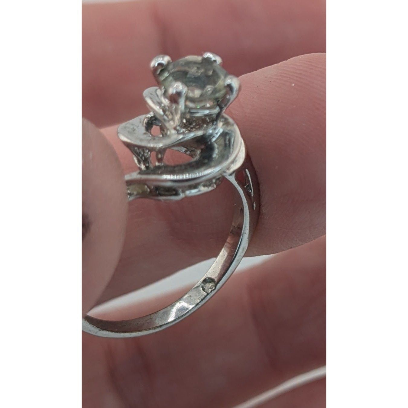 Other Smoky Quartz Silver Tone Floral Swirl Ring Size 7.75 Size ONE SIZE - 1 Thumbnail