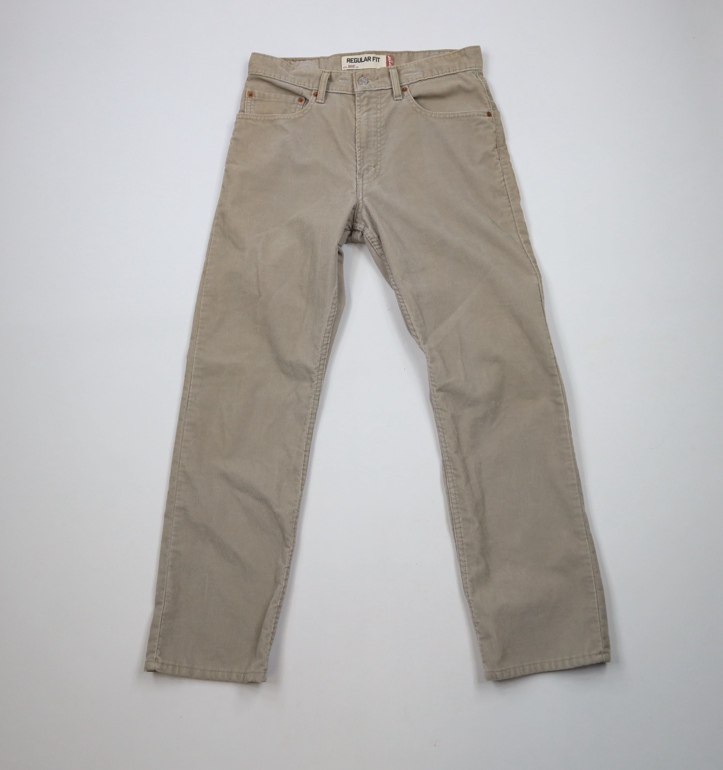 Levi's × Vintage Vintage Y2K Levis 505 Regular Fit Corduroy Chino Pants Gray Size US 31 - 1 Thumbnail