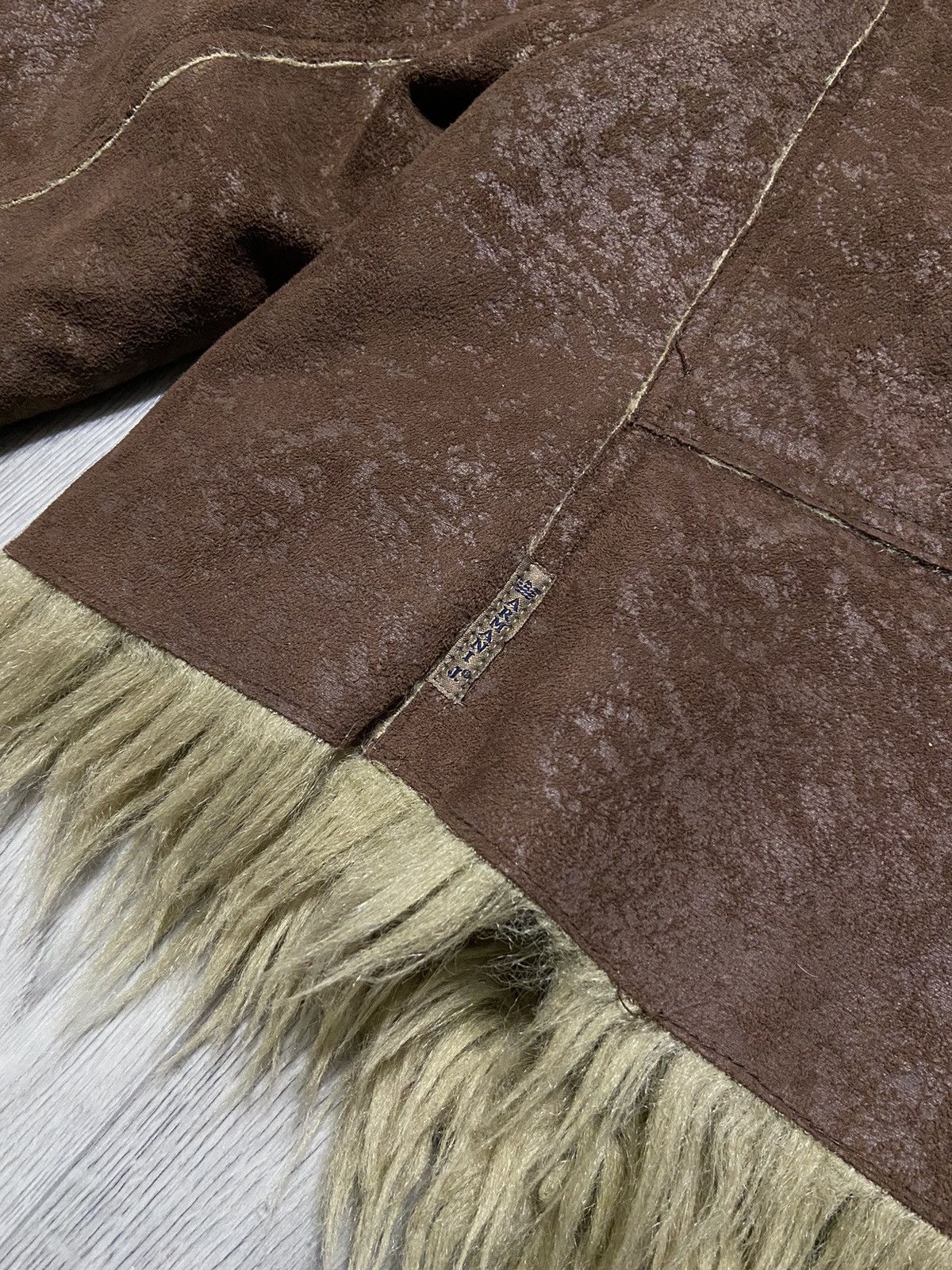 Armani Vintage Armani Jeans Leather Fur Fuzzy Jacket Size L / US 10 / IT 46 - 8 Thumbnail