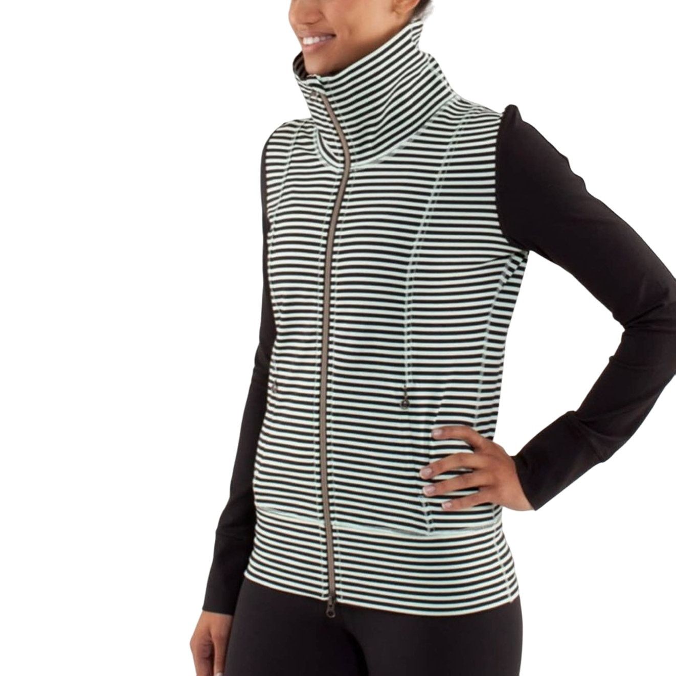 Lululemon Lululemon Daily Yoga Jacket Green Striped Zip Up Jacket 2 Size XS / US 0-2 / IT 36-38 - 1 Thumbnail