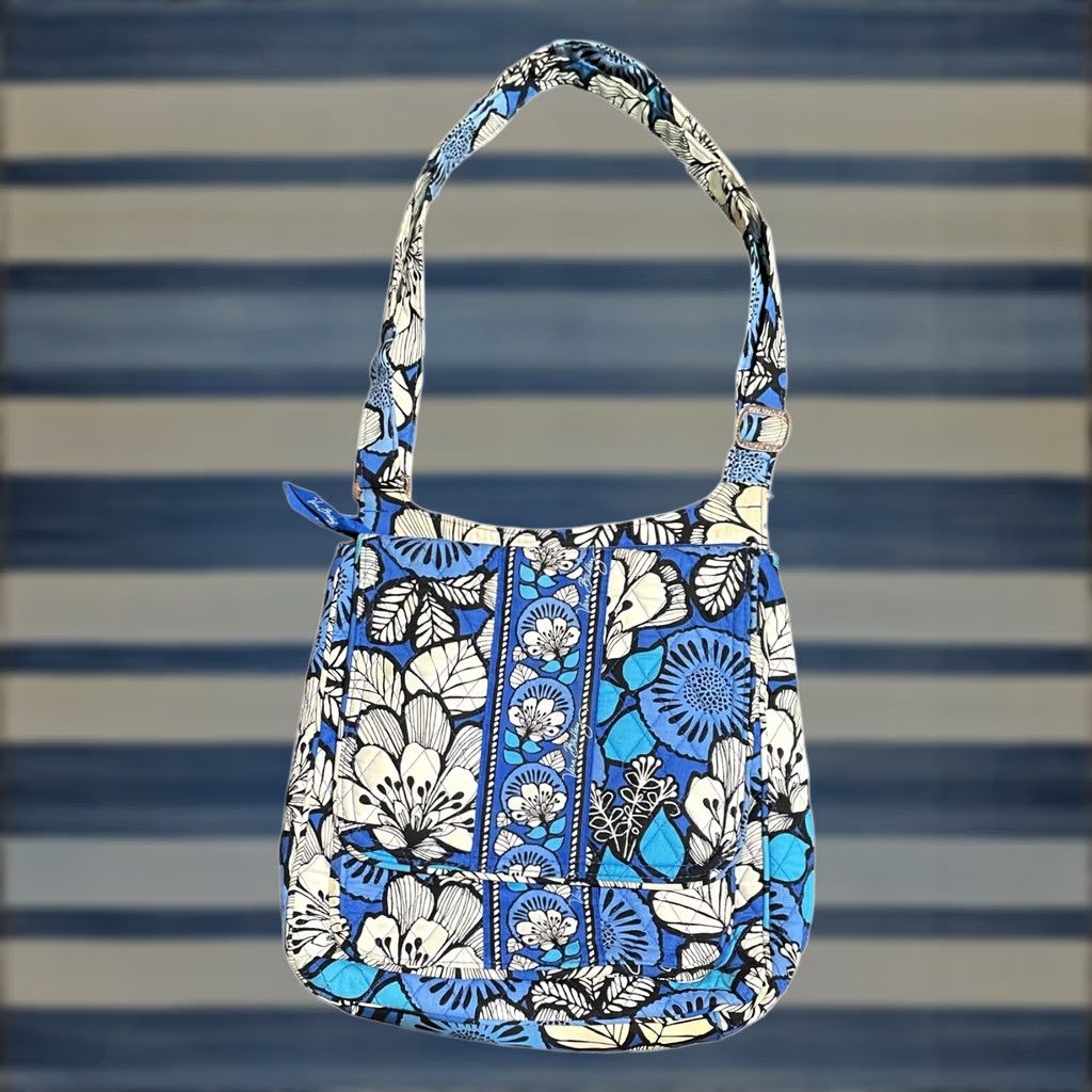 Vera Bradley Vera Bradley Bayou Crossbody Purse Blue Bayou Adjustable Strap Womens Medium Crossbody Bag Tote Size ONE SIZE - 1 Thumbnail