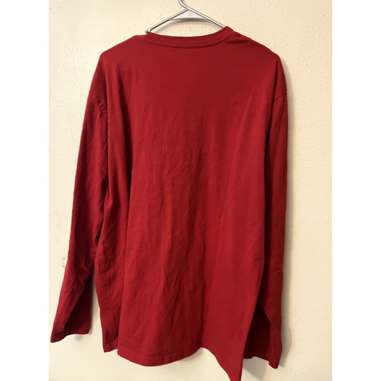 Stafford Stafford T-Shirt Long Sleeve Cotton Red XL Heavyweight Classic Crew Neck Mens Shirt Size US XL / EU 56 / 4 - 3 Thumbnail