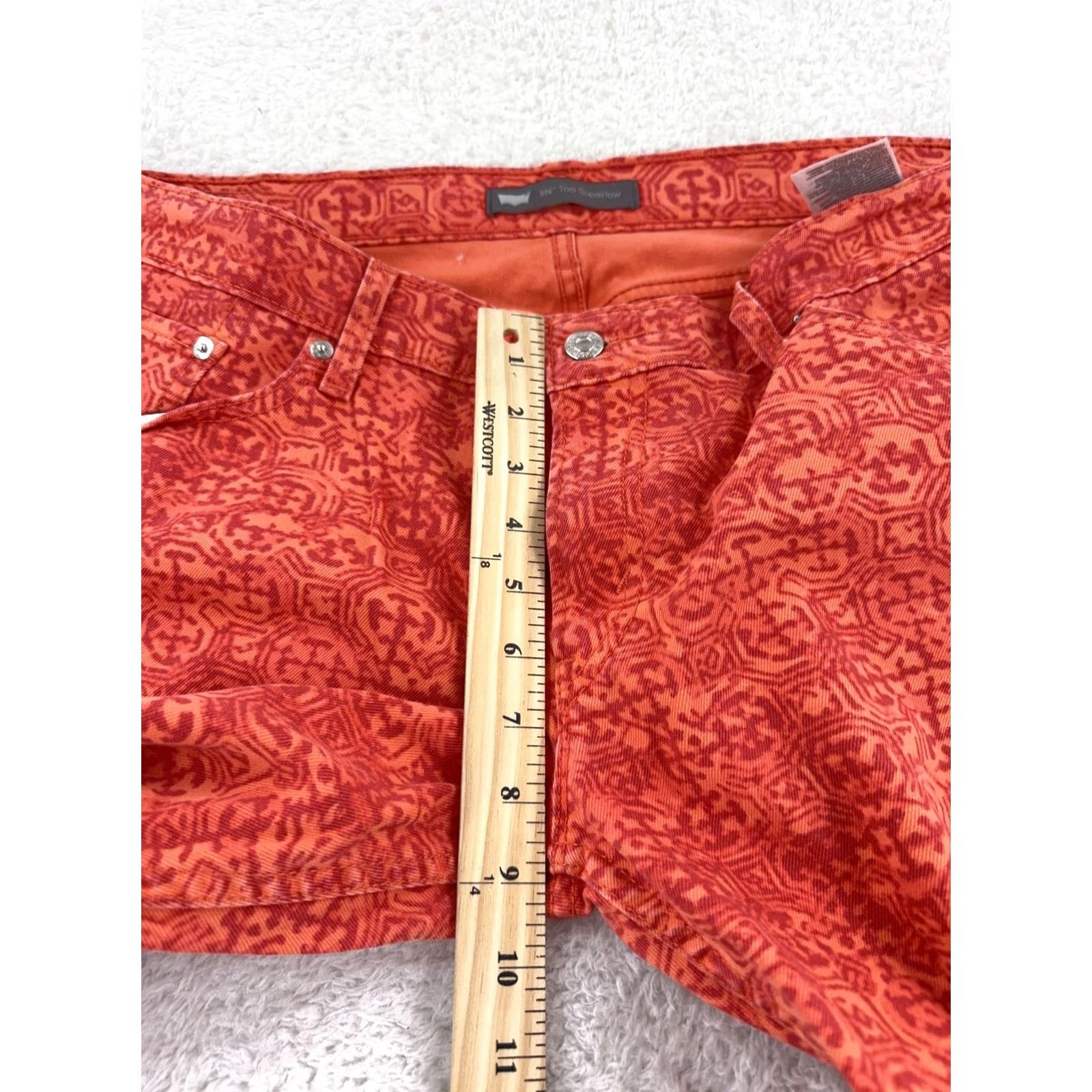 Levi's Levi's Jeans 524 Too Superlow Womens 12 Regular Red Patterned Corduroy 32in Inseam Slim Stretch Pockets Logo Vintage: No Size 34" / US 12 / IT 48 - 7 Thumbnail