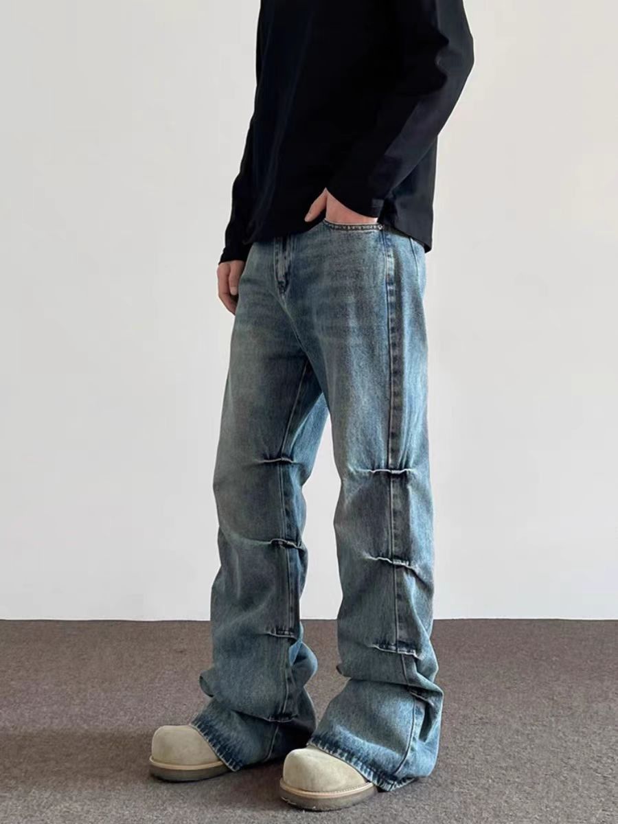 Japanese Brand × Jean High Street Vintage Washed Frayed Micro Flare Jeans Size US 33 - 5 Thumbnail