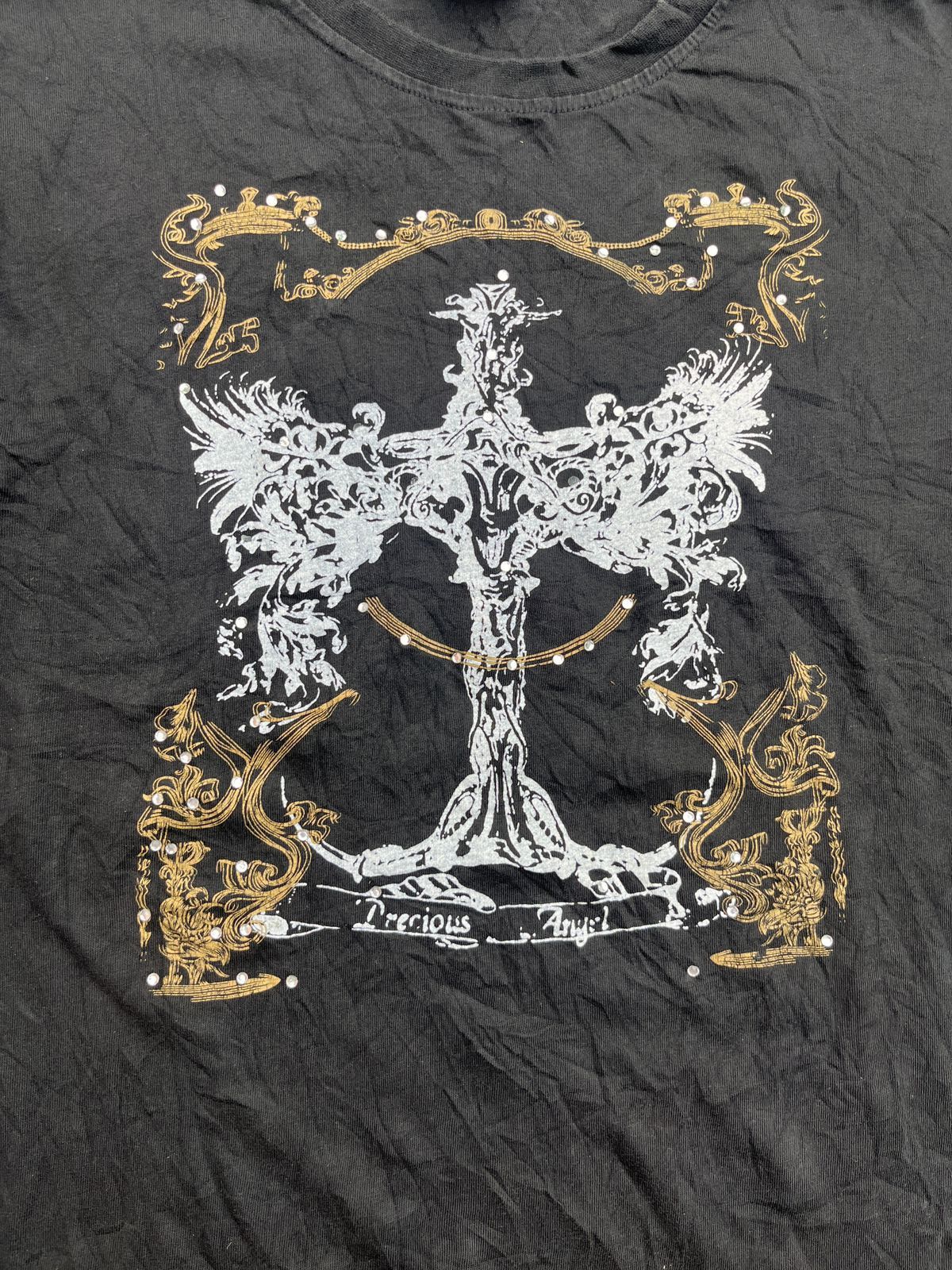 Japanese Brand Vtg Spade "Precious Angel" Y2K Gothic Cross Wings Size US S / EU 44-46 / 1 - 4 Thumbnail