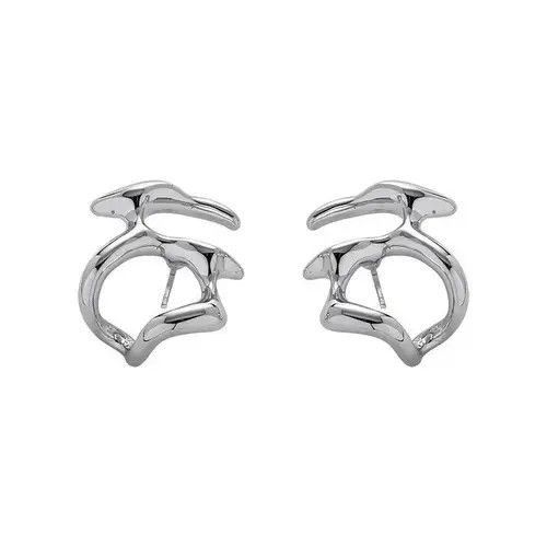 Other Irregular Liquid Metal Hollow Earrings Size ONE SIZE - 2 Thumbnail