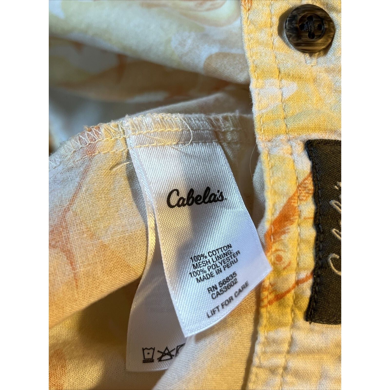 Cabelas Cabelas Shirt Men XL Button Up Orange SS Fish All Over Print Size US XL / EU 56 / 4 - 8 Thumbnail