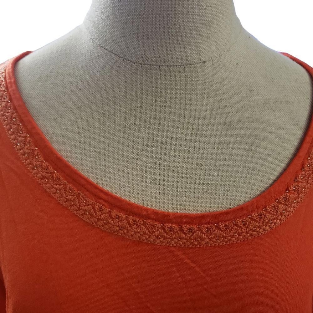 Tommy Bahama CT1083a Tommy Bahama Ladies Scoop Neck Tee with Lace Collar Size S / US 4 / IT 40 - 3 Thumbnail