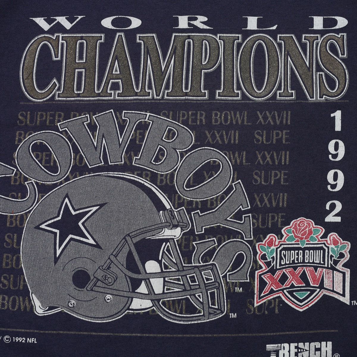 NFL 1992 Cowboys Super Bowl Champions Vintage Tee NFL Faded Size US XL / EU 56 / 4 - 4 Thumbnail