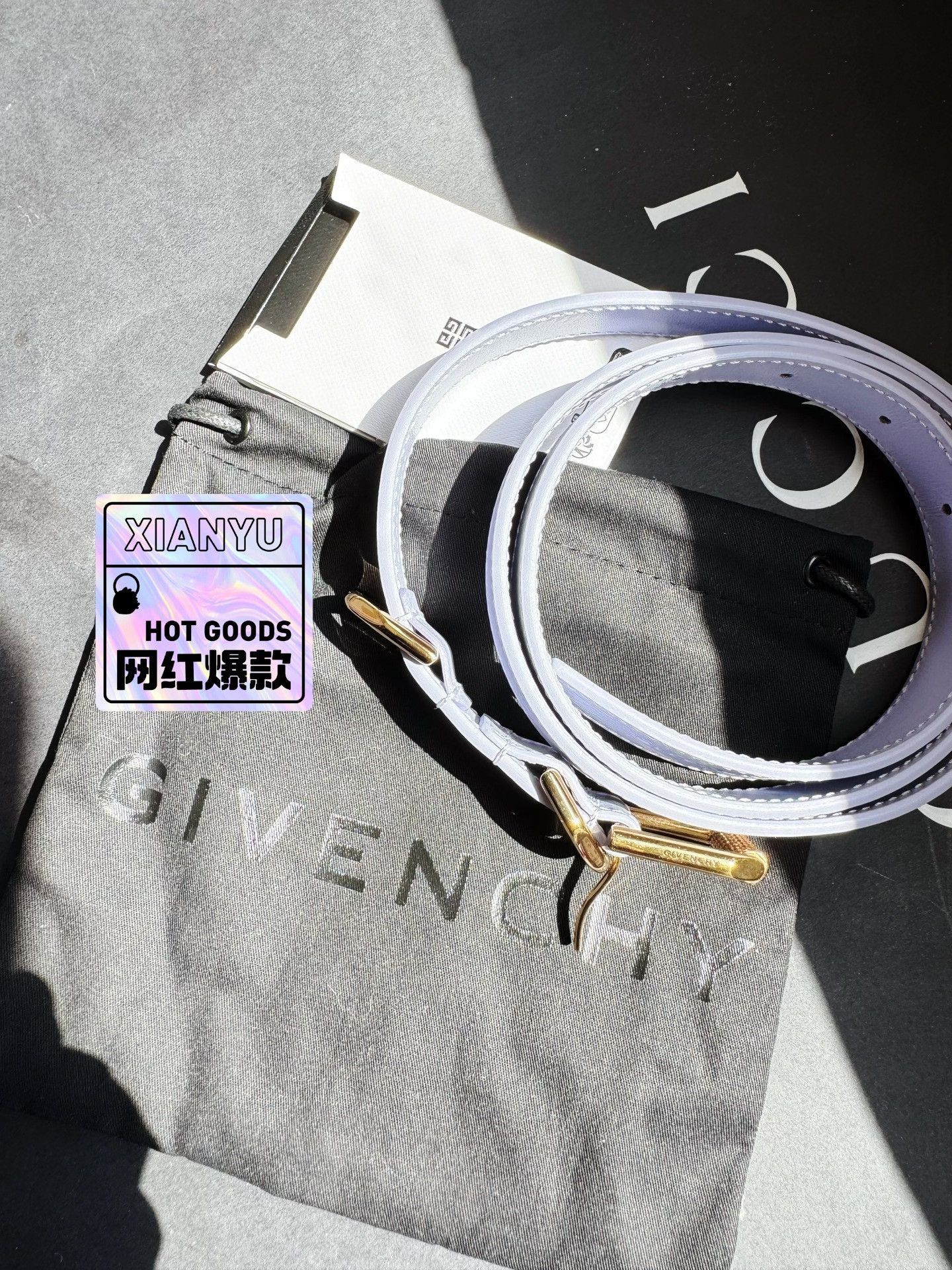 Other Givenchy Lavender Double Buckle Thin Belt. Size ONE SIZE - 1 Thumbnail