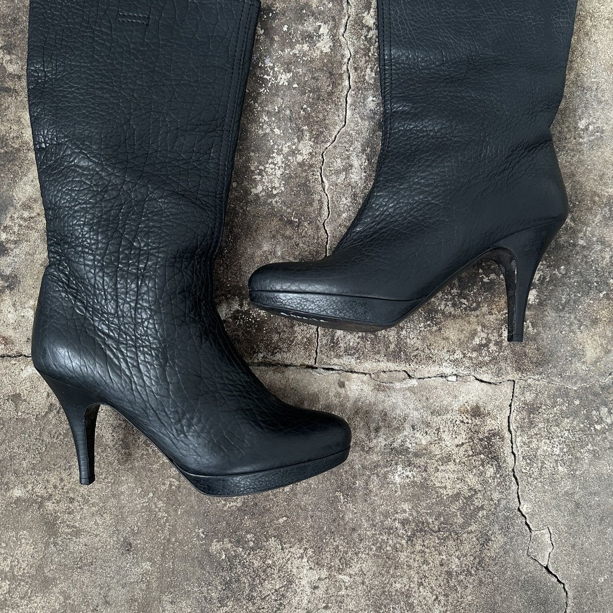 Miu Miu Miu Miu Cow Leather Boots With Heels Luxury Prada Type Size US 7 / IT 37 - 13 Thumbnail