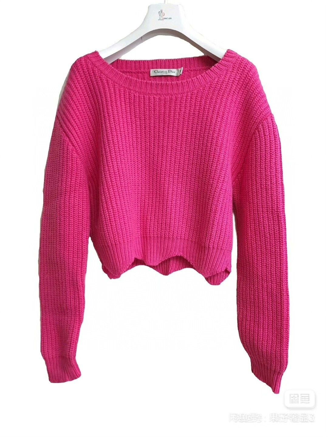 pink cropped Dior sweater