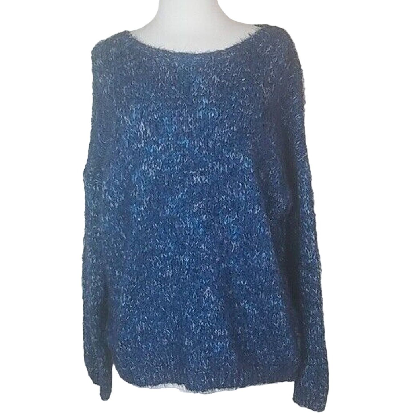 Tumi TU Sweater16 Blue Fuzzy Comfy Cozy Pullover Jumper Casual Size XXL / US 16-18 / IT 52-54 - 1 Thumbnail