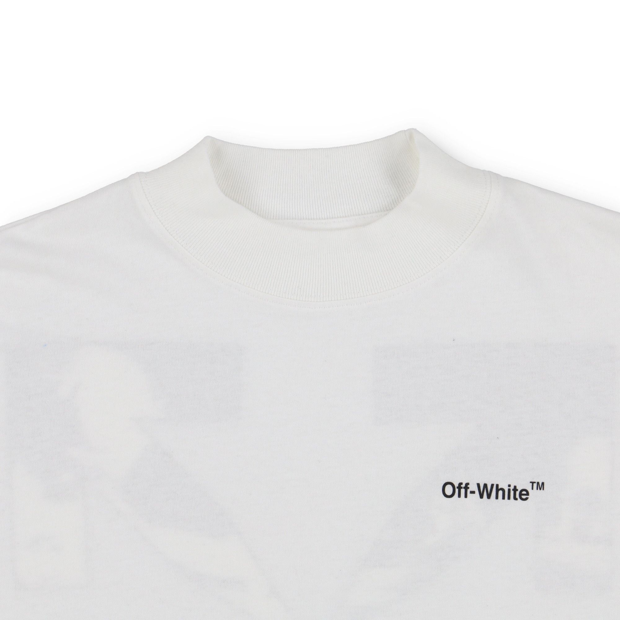 Off-White White Caravaggio Arrows Oversized Mock Neck LS T-Shirt Size US M / EU 48-50 / 2 - 6 Thumbnail