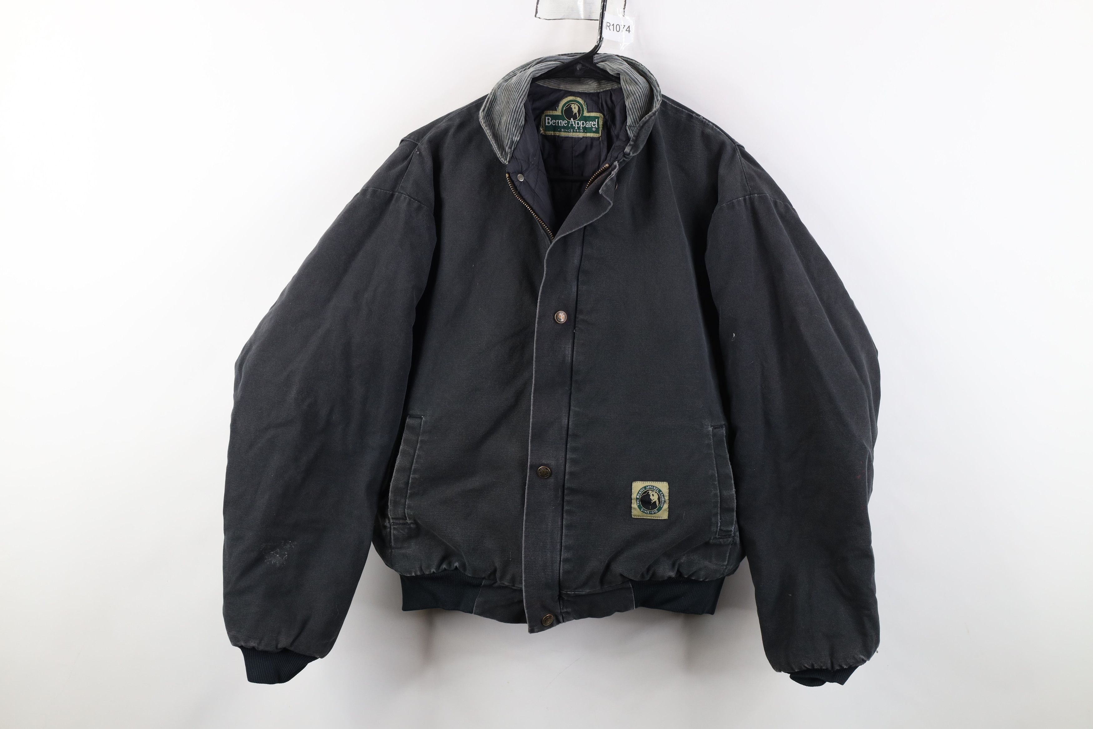 Vintage Vintage Y2K Streetwear Quilted Canvas Bomber Jacket Black Size US M / EU 48-50 / 2 - 1 Thumbnail