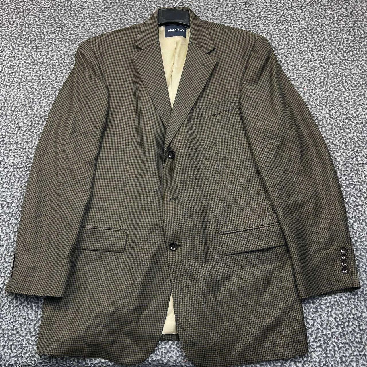 Nautica Vintage Nautica Blazer Men 44L Houndstooth 3 Button Wool Size 44L - 1 Thumbnail