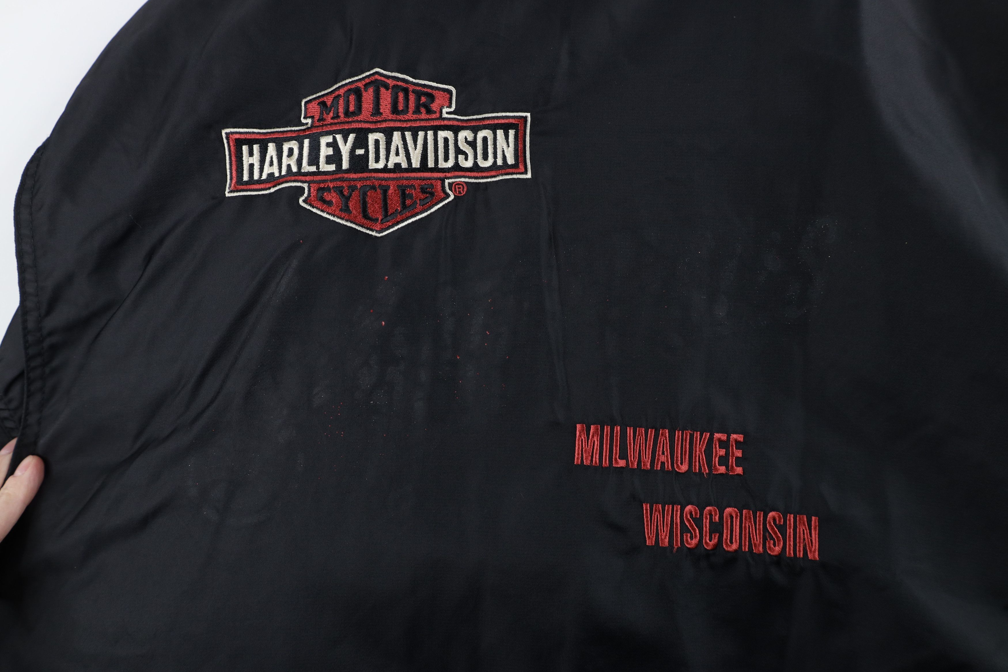 Harley Davidson × Vintage Vintage 90s Harley Davidson Spell Motorcycle Bomber Jacket Size US XL / EU 56 / 4 - 12 Thumbnail