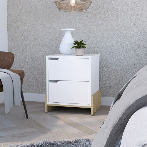 Designer × Homemade Nightstand Brookland, Bedside Table with Double Drawers and Size US L / EU 52-54 / 3 - 3 Thumbnail