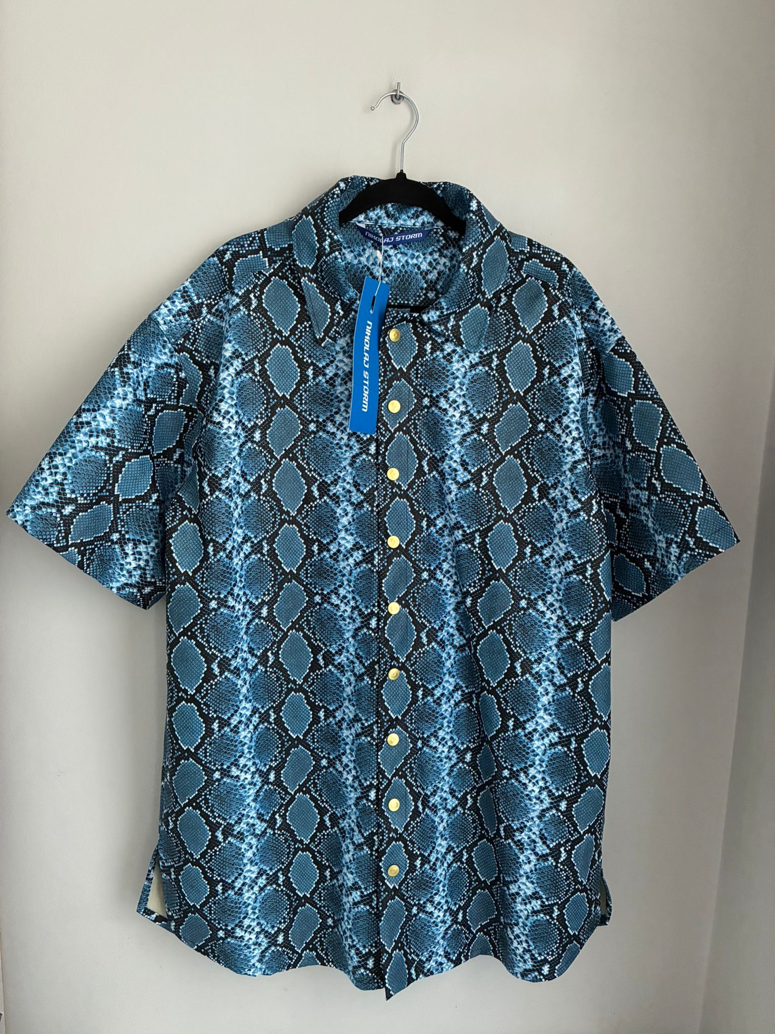 Designer Mykonos snake skin shirt Nikolaj Storm abstract art oversize Size US L / EU 52-54 / 3 - 1 Thumbnail
