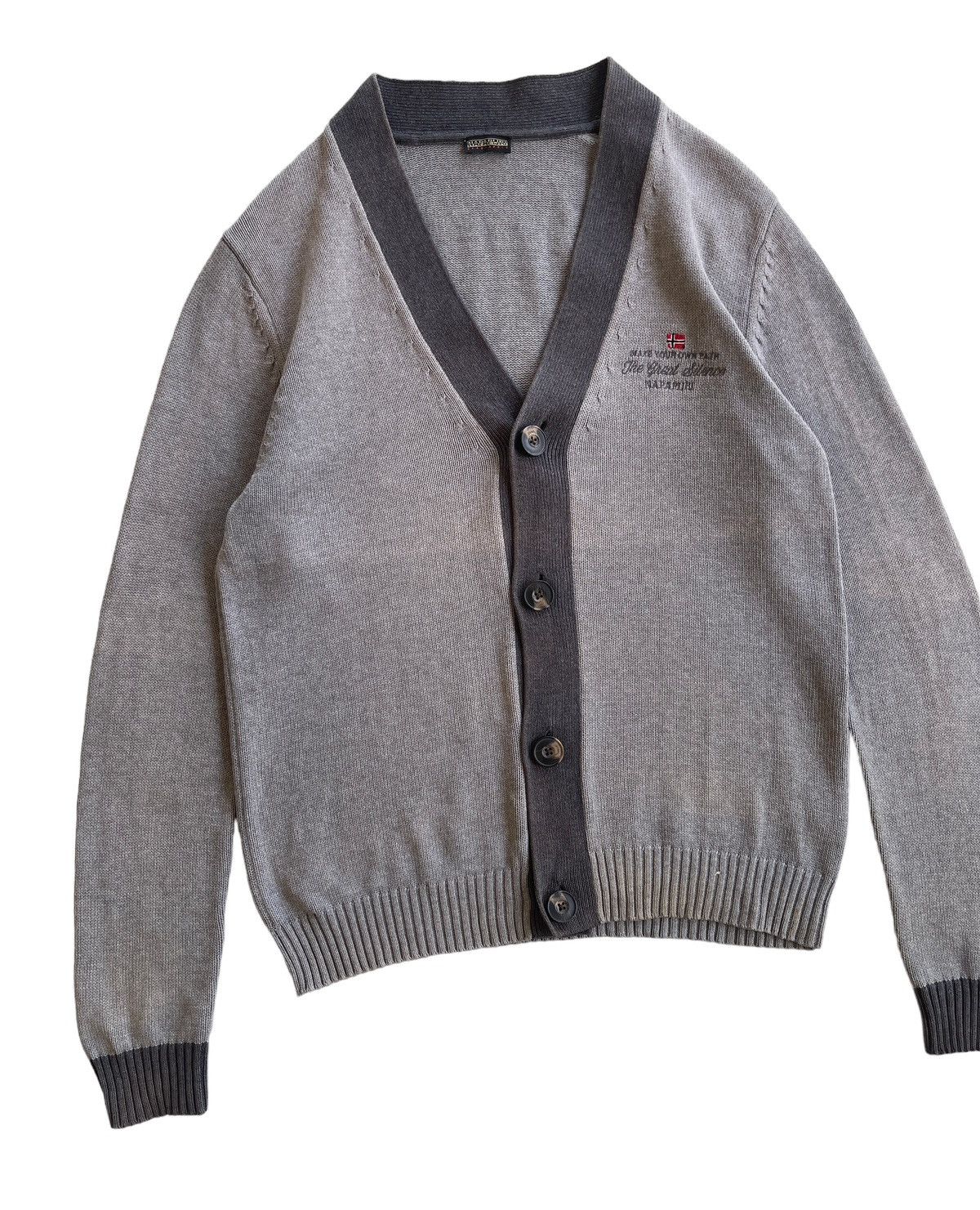 Napapijri Napapijri Men Cardigan Knit (Sunfaded Grey) Size US L / EU 52-54 / 3 - 5 Thumbnail