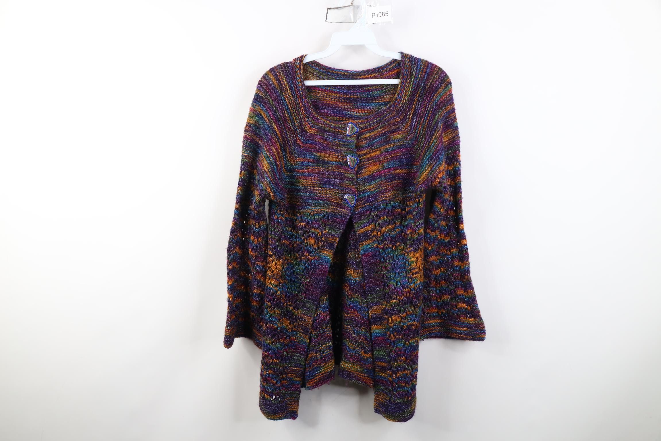 Vintage Vintage 90s Babydoll Bella Fairy Rainbow Sleeve Sweater Size S / US 4 / IT 40 - 1 Thumbnail