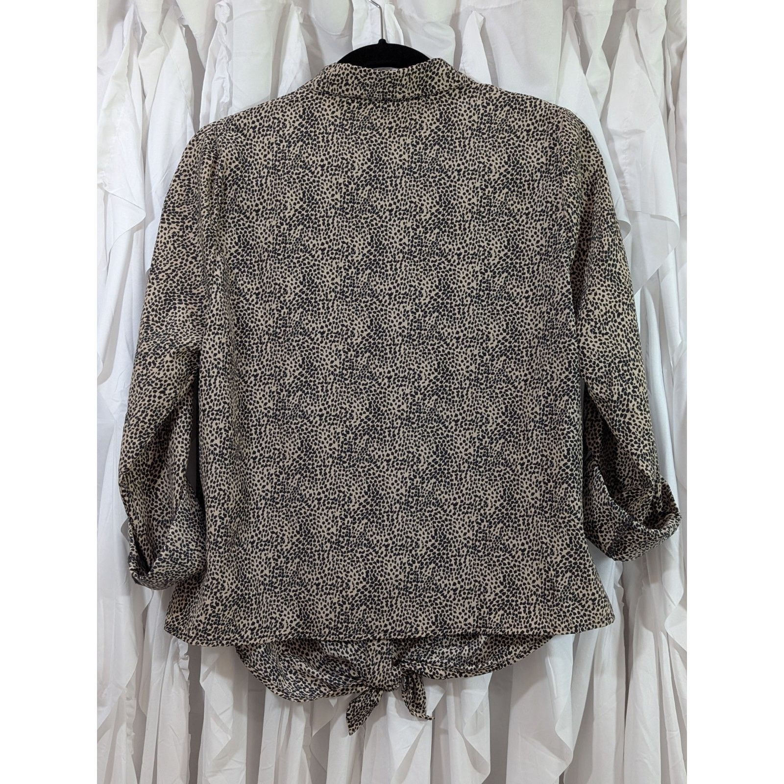 Other Timing Leopard Print Tie Front Button Up Shirt XL Blouse Size XL / US 12-14 / IT 48-50 - 8 Thumbnail