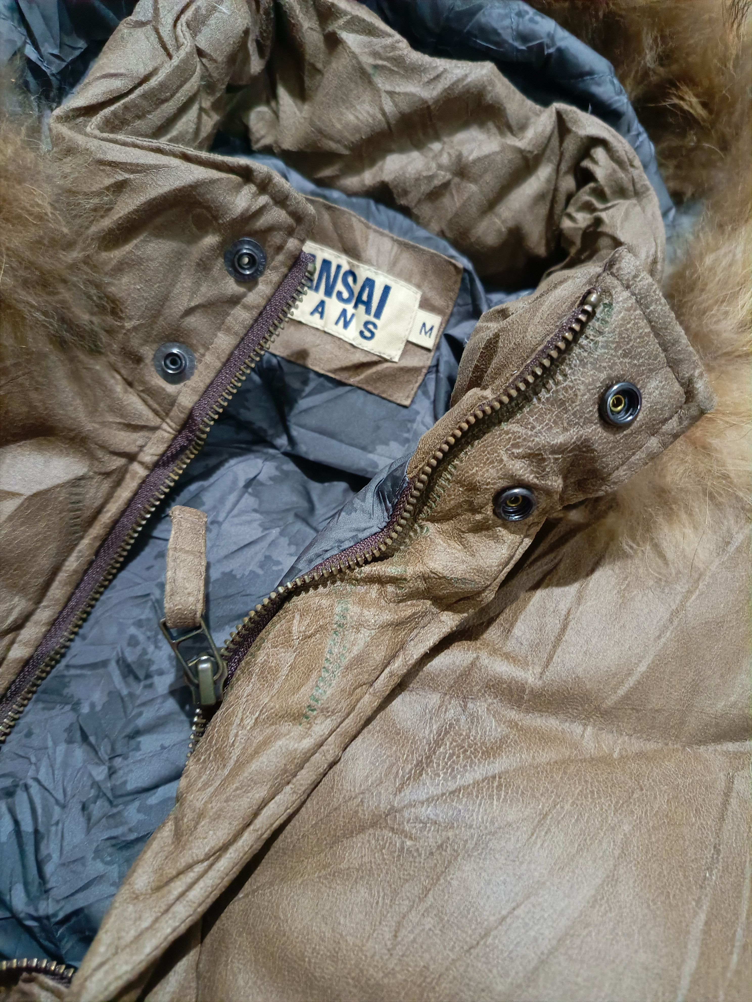 semanticdesign 🇯🇵Kansai Jeans Maya Leather Down Fur Jacket Browne Size US L / EU 52-54 / 3 - 3 Thumbnail