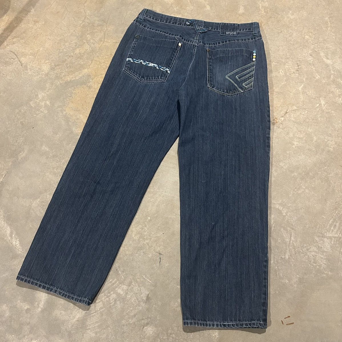 Enyce × Southpole × Vintage Vintage Y2K Enyce Embroidered Baggy Jeans Skater JNCO Cyber Size US 37 - 2 Thumbnail