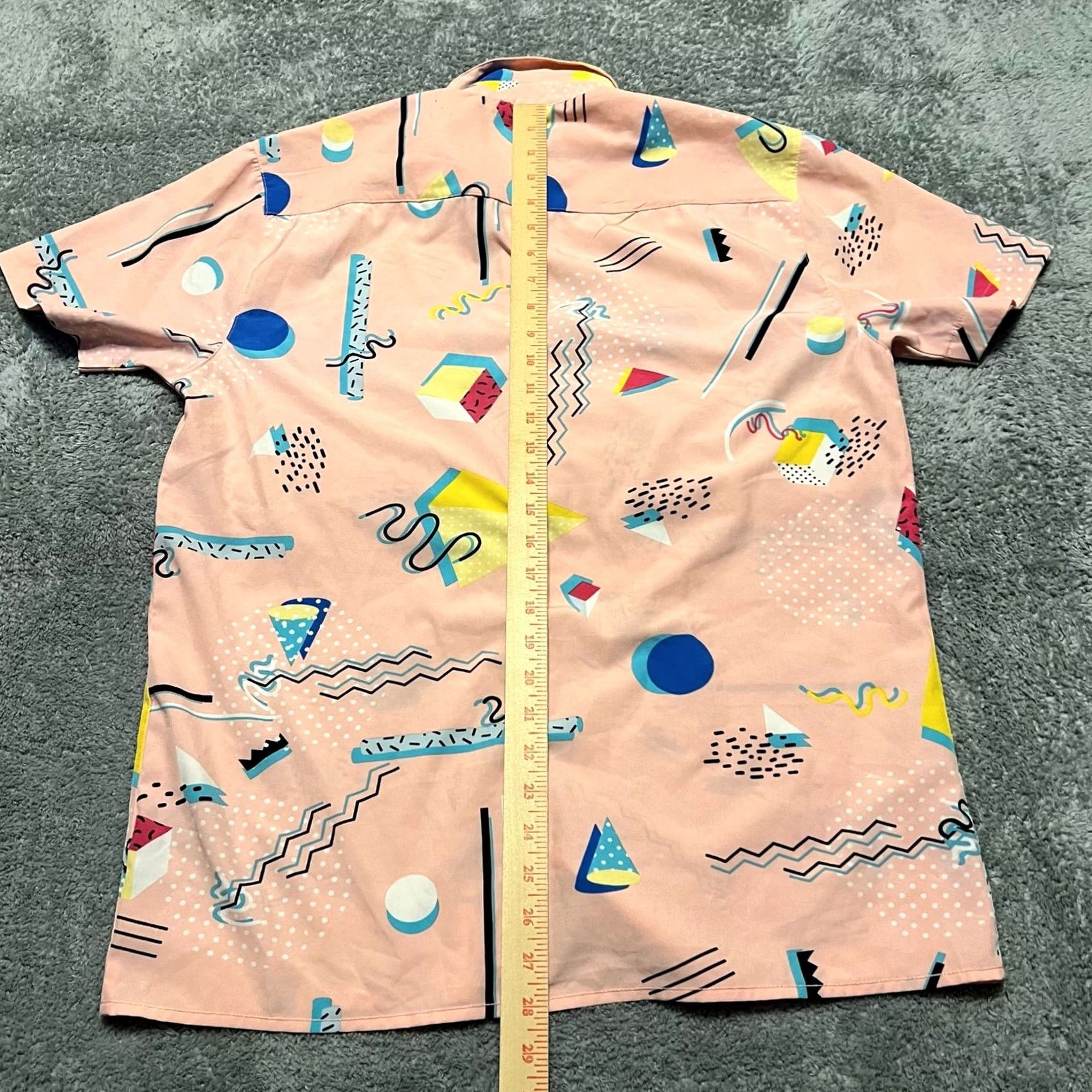 Pinko Oh snap Shirt Mens M Pink Light Geometric Performance Button Beach Size US M / EU 48-50 / 2 - 4 Thumbnail