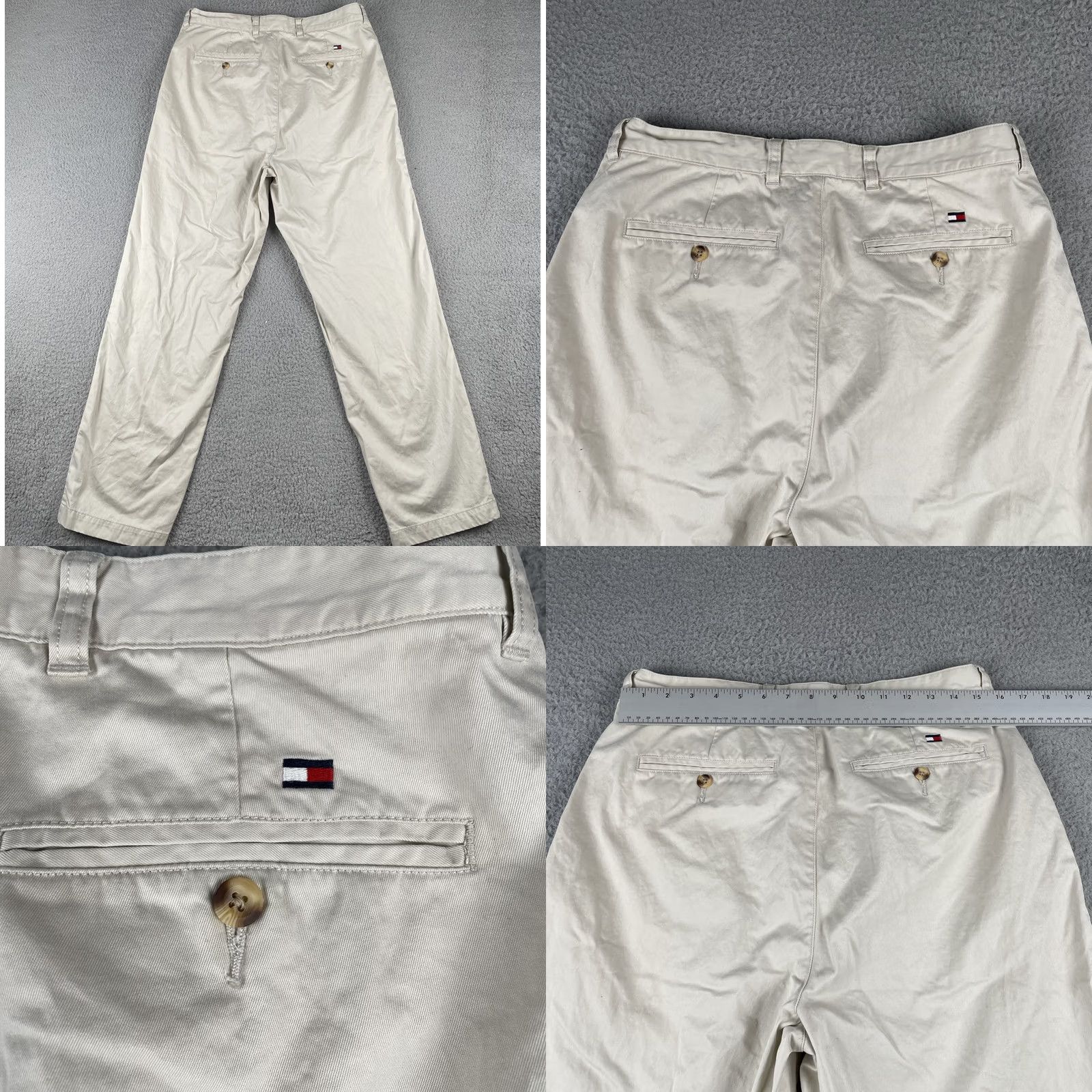 Tommy Hilfiger VINTAGE Tommy Hilfiger Khaki 100% Cotton Chino Pants Mens 32x31 Trousers Embroidery Logo Size US 32 / EU 48 - 8 Thumbnail