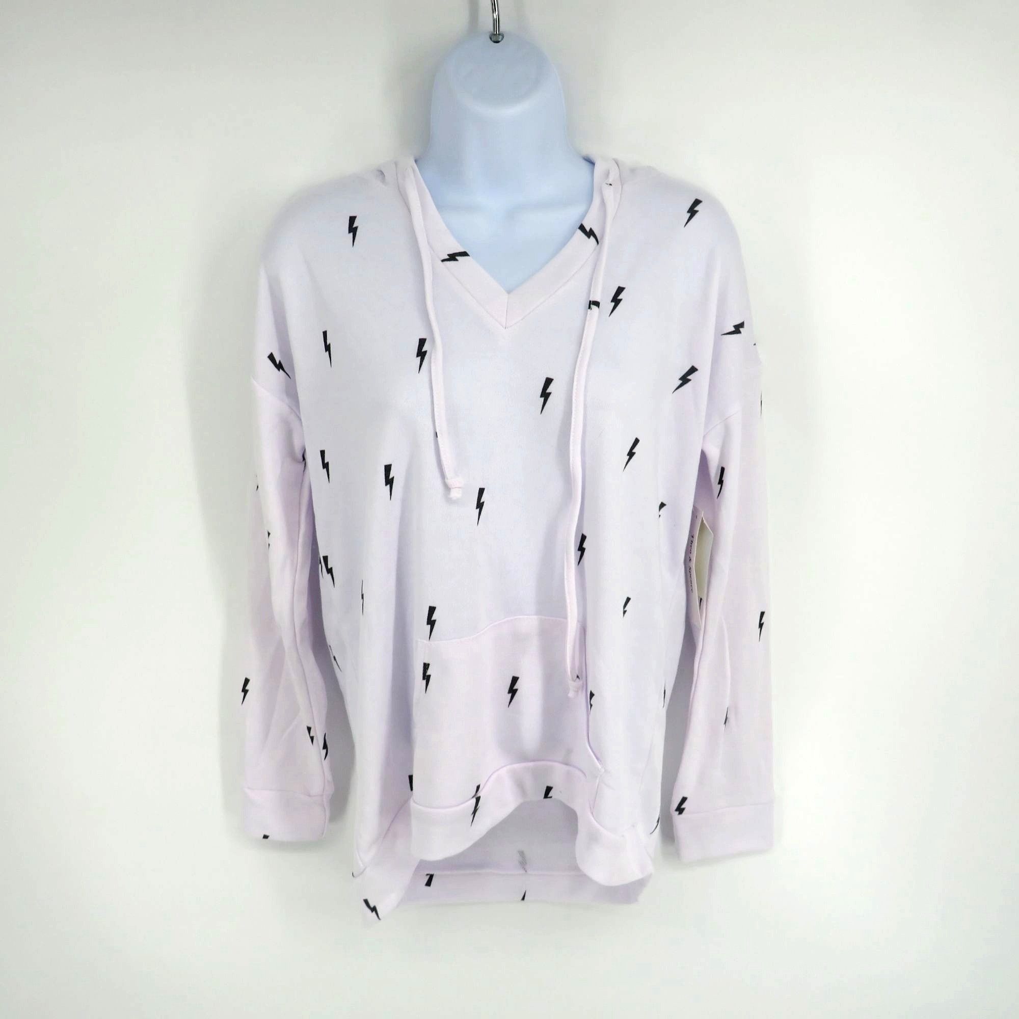 Other Theo & Spence Medium White Hoodie Black Lightning Print NWT Size M / US 6-8 / IT 42-44 - 1 Thumbnail