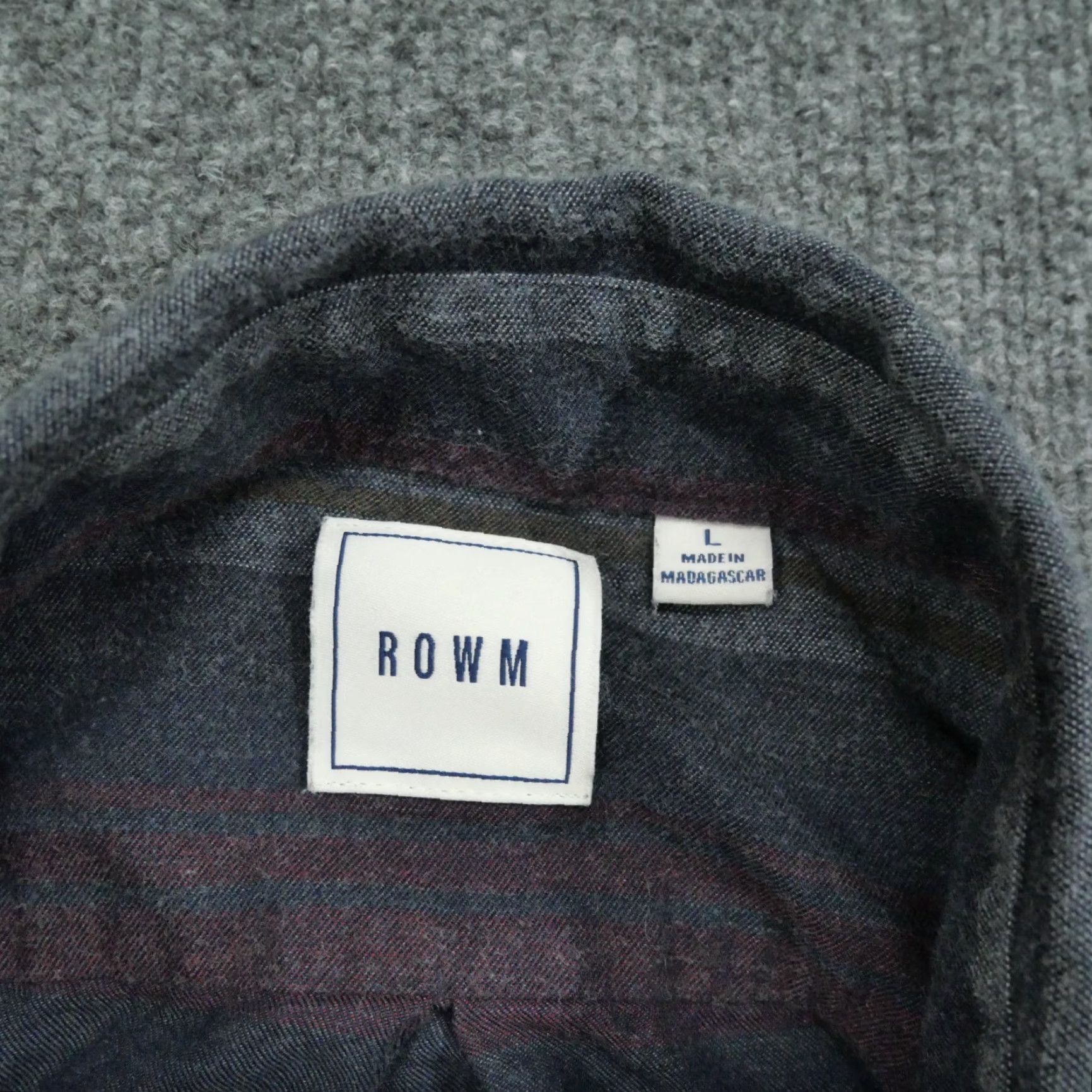 Vintage Rowm Shirt Button-Up Mens Large Grey Purple Striped Cotton Size US L / EU 52-54 / 3 - 6 Thumbnail