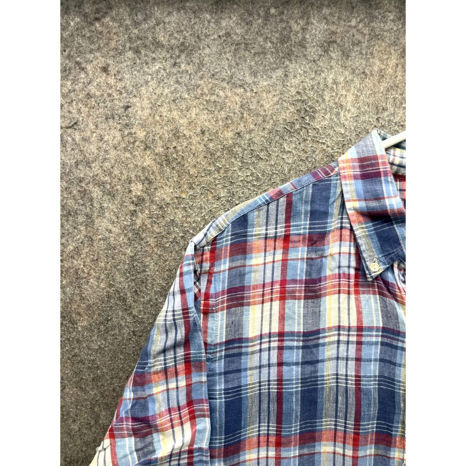 Ralph Lauren Ralph Lauren Shirt Mens Large Blue Plaid Short Sleeve Button Front Casual Woven Size US L / EU 52-54 / 3 - 6 Thumbnail