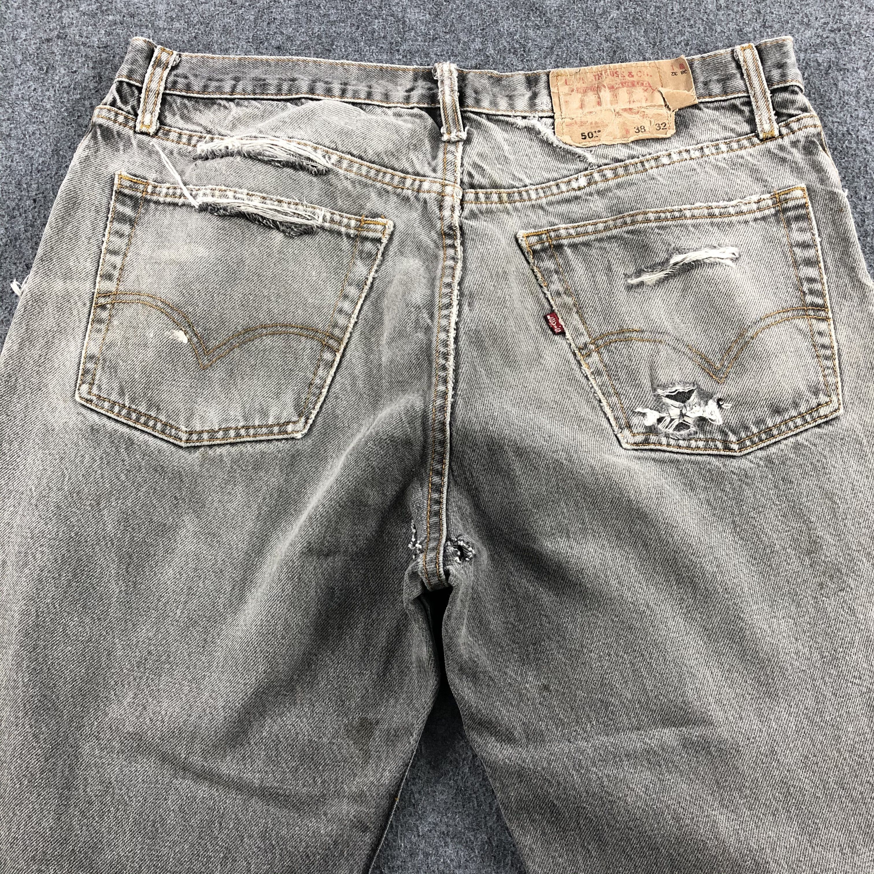Levi's Vintage 90s Ripped Levis 501 Earth Tone Jeans-J1600 Size US 36 / EU 52 - 4 Thumbnail