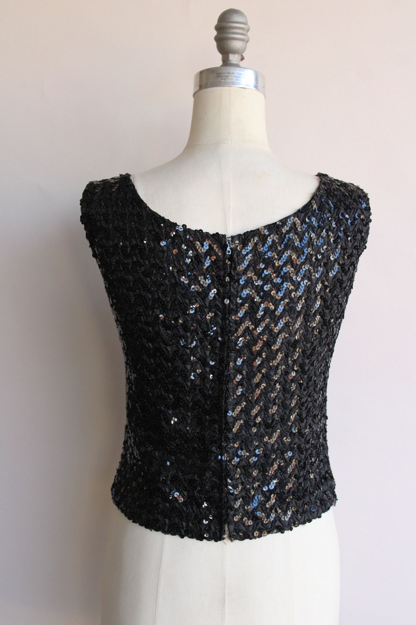 Vintage Vintage 1960s Top, Sequinned Blouse, Beaded Shirt Size L / US 10 / IT 46 - 10 Thumbnail