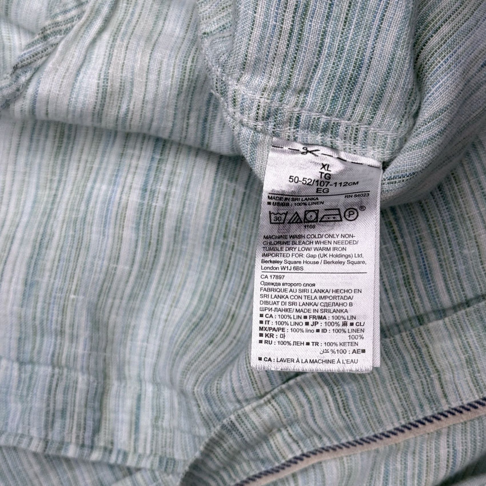 Banana Republic Banana Republic Linen Shirt Mens XL Green Button Up Size US XL / EU 56 / 4 - 7 Thumbnail